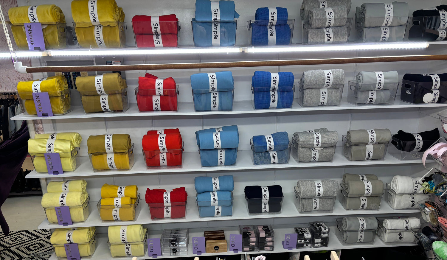 colorful rolls of knit fabric