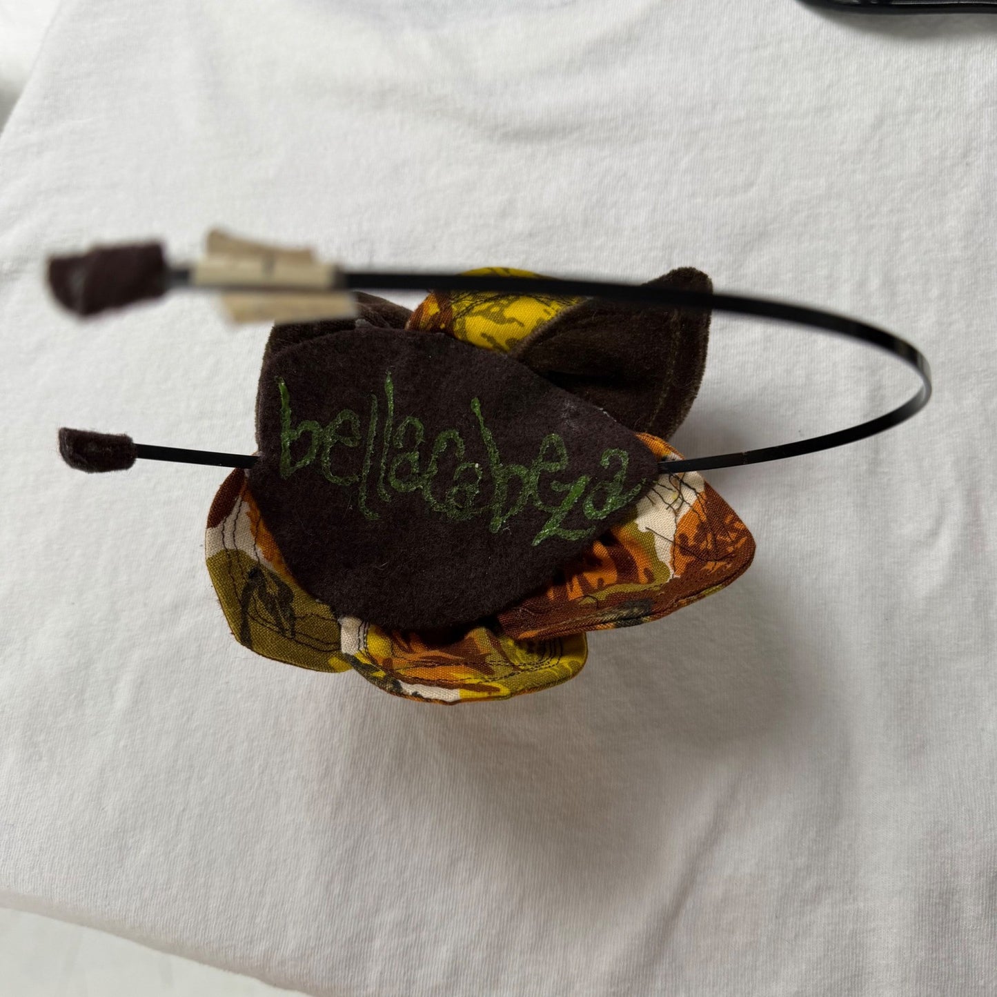 Handmade Floral Headband Feather Fascinator Velvet Autumn Earth Nature OS