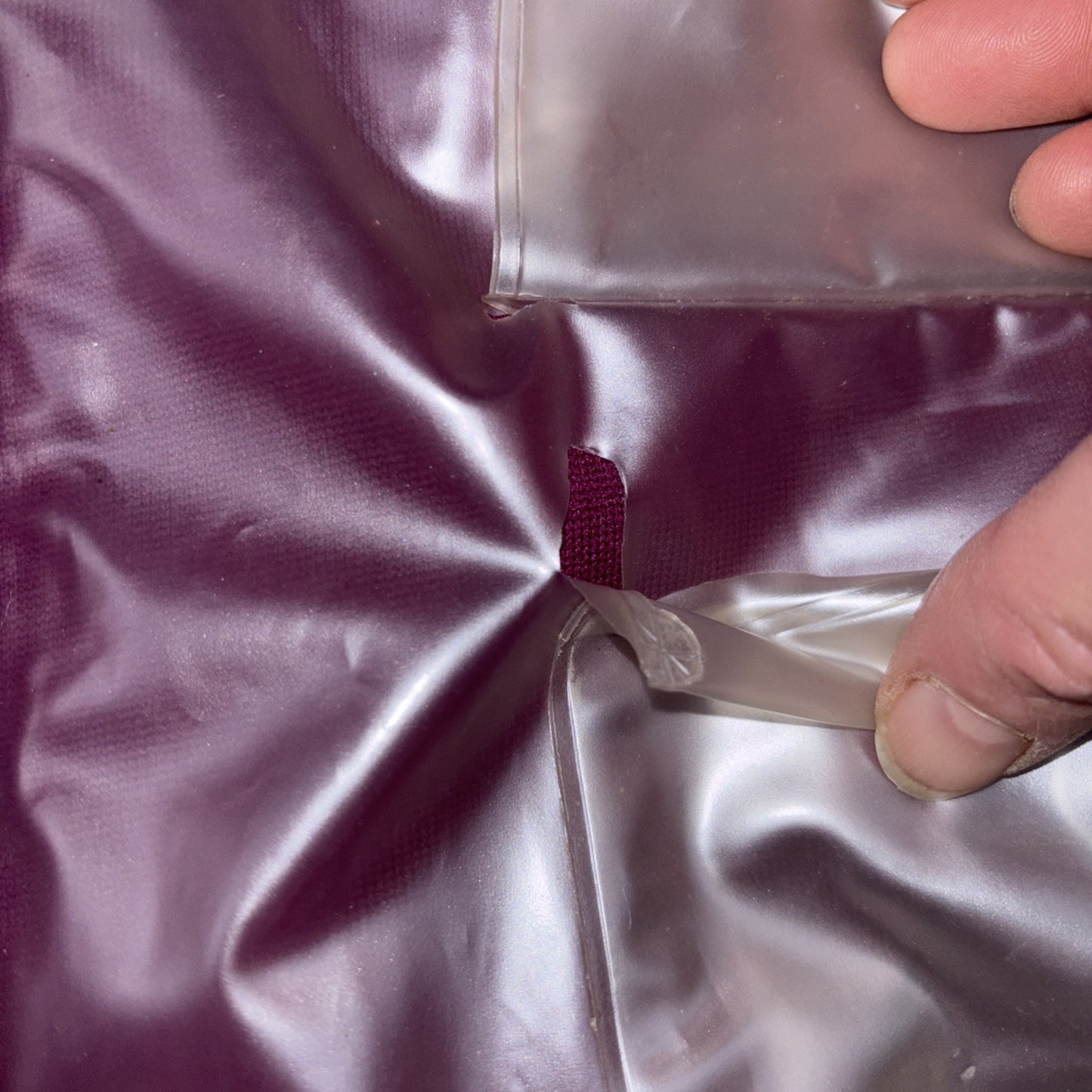 Vintage Northern Spirit PVC Raincoat L/XL Purple Clear Hooded Jacket Y2K Grunge