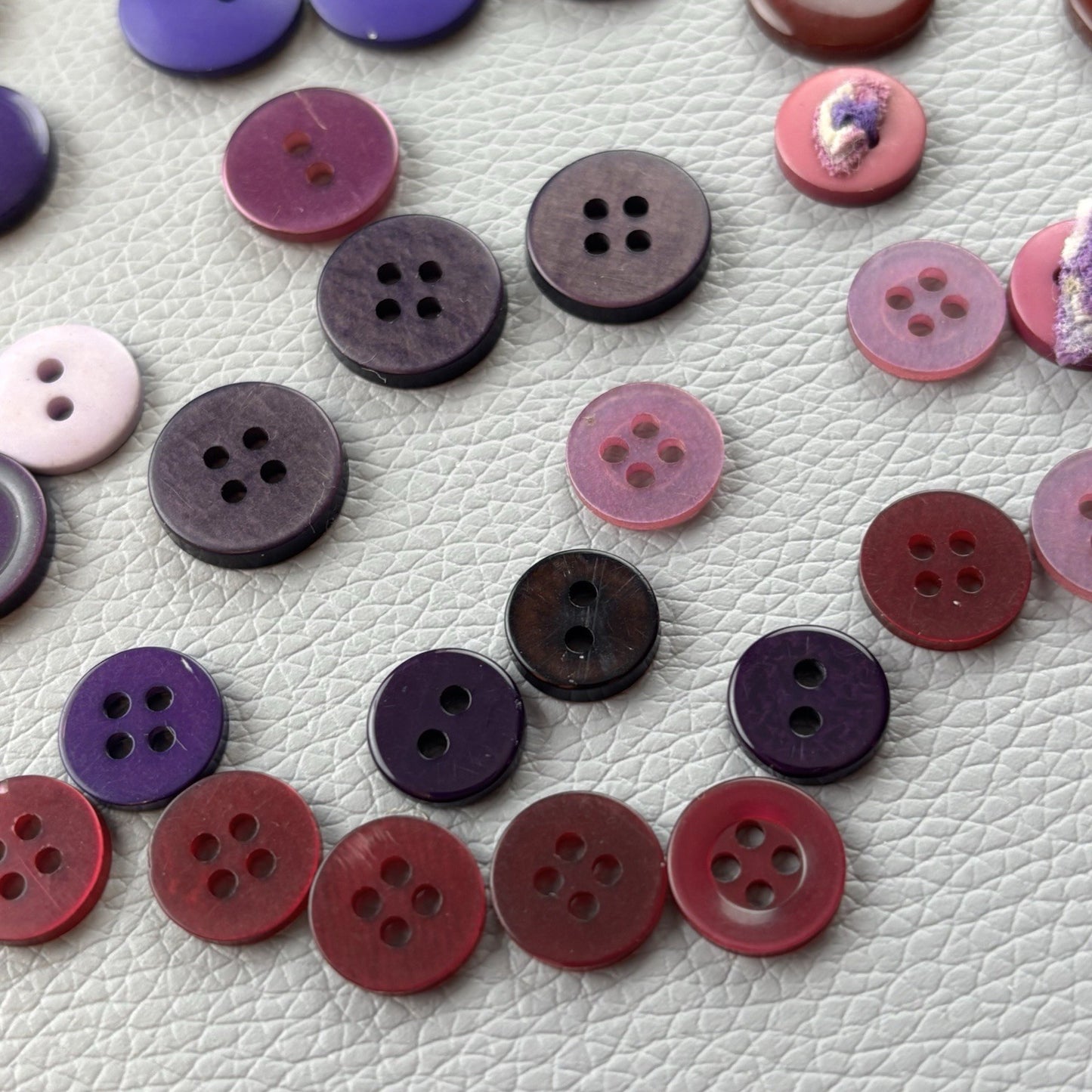 Vintage + New Purple Two Hole + Four Hole Round Button Lot 67 Pieces Sew Crafts