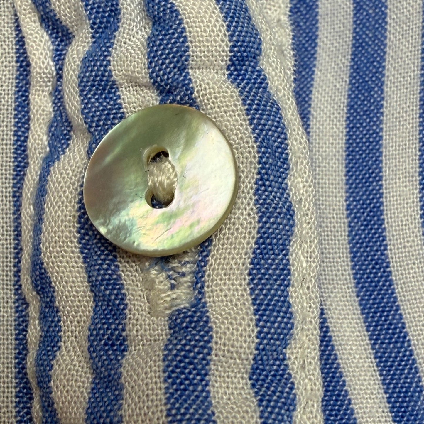Love Tree Striped Button Down Shirt nautical Preppy Coastal Grandmother Sz S