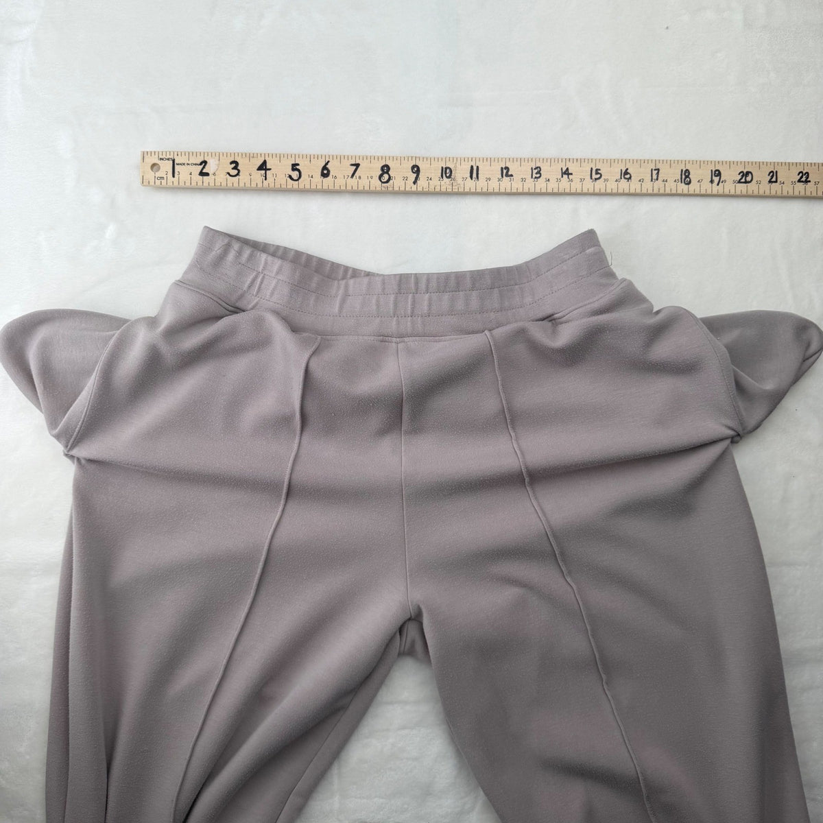 Sage Collective Wide Leg Lounge Pants Front Seam High Rise Taupe Mauve Large