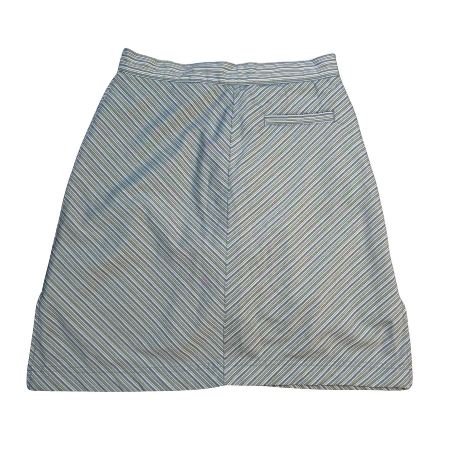Aurea Golf Essentials Skort Blue Green Striped Pockets Athleisure Preppy Size 4