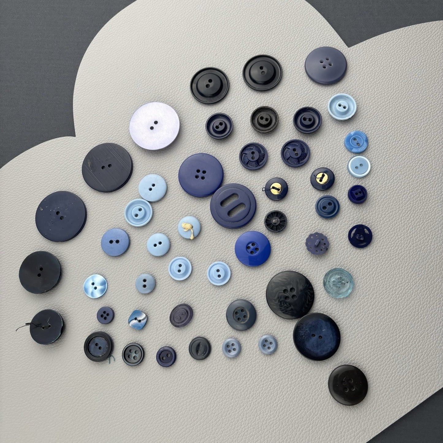Vintage Blue Button Lot | Bakelite, Casein & Glass Mix | 1930s–50s Sewing Crafts