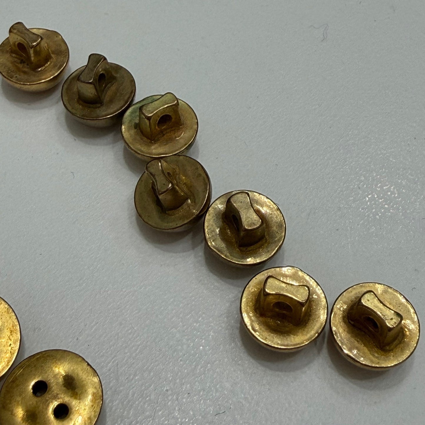 Vintage Brass Buttons Mixed Dome Mushroom Set Gold Metal 18pc OS