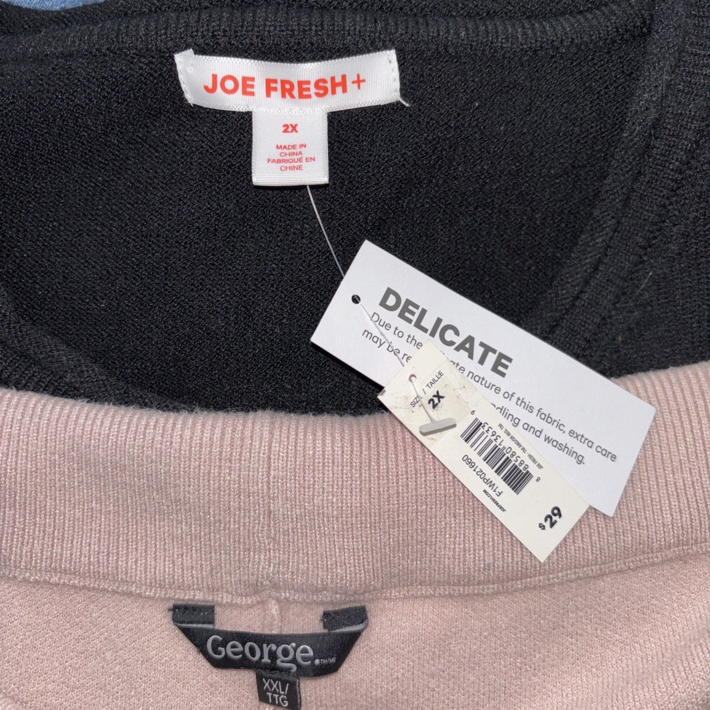 Women's NWT Black Sweater + Pink Jogger's Plus Size XXL Pockets Outfit Basiccore