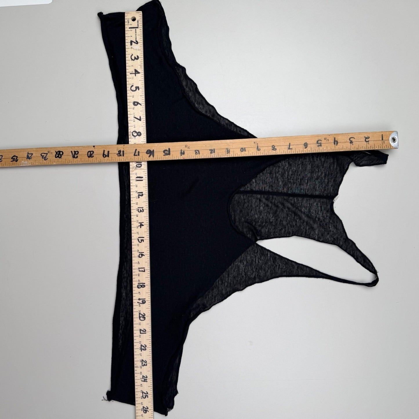 Black Sheer Racerback Crop Top Low Side Streetwear Goth Edgy Grunge Witchy OSFA