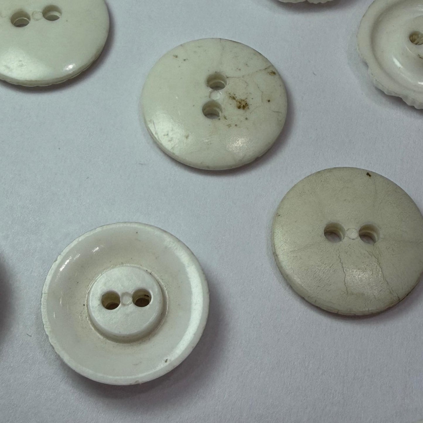 Antique Milk Glass Buttons Mixed Lot Floral Sunburst Victorian White 2Hole 36pc