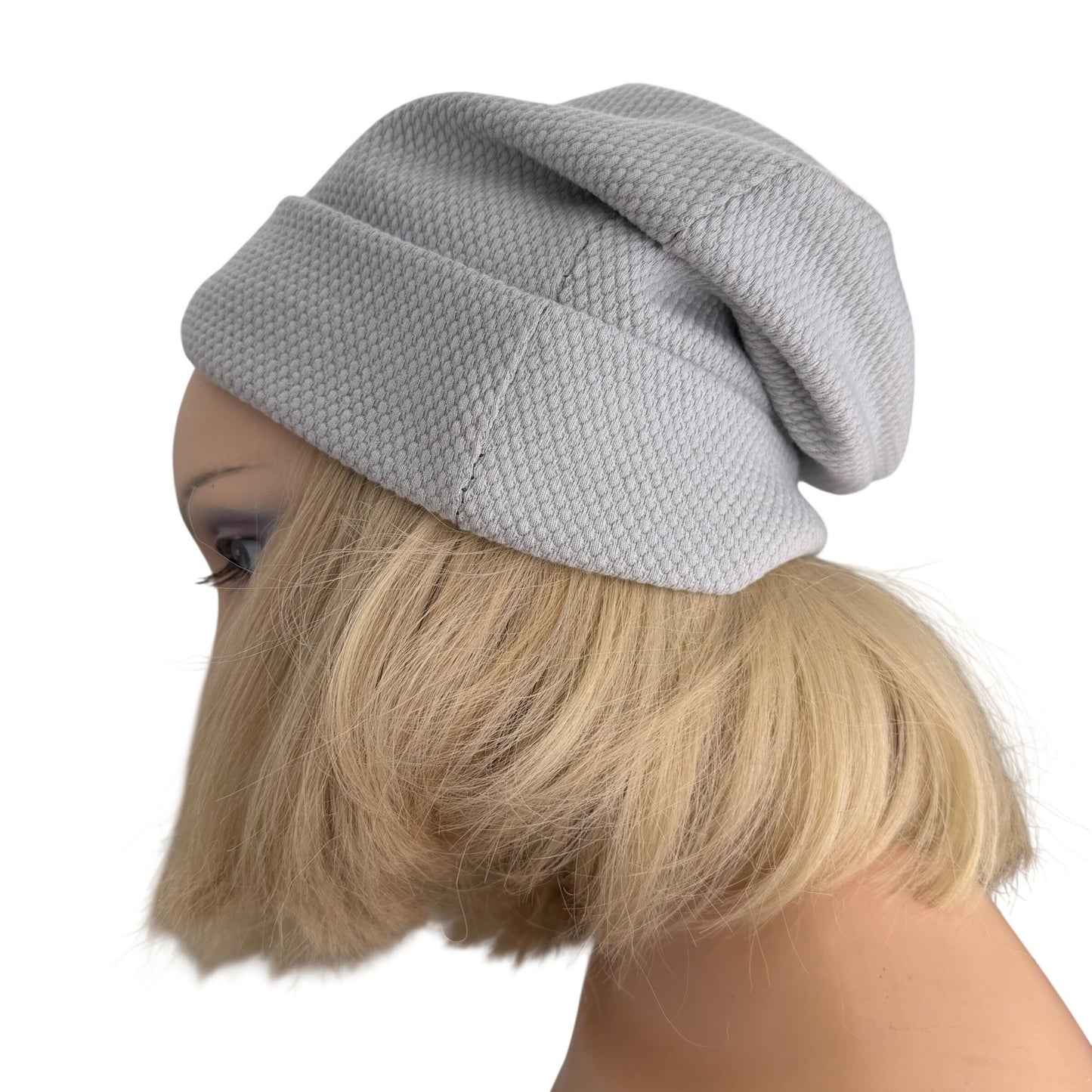 Simpłe Slouchy Beanie — Grey Honeycomb Knit