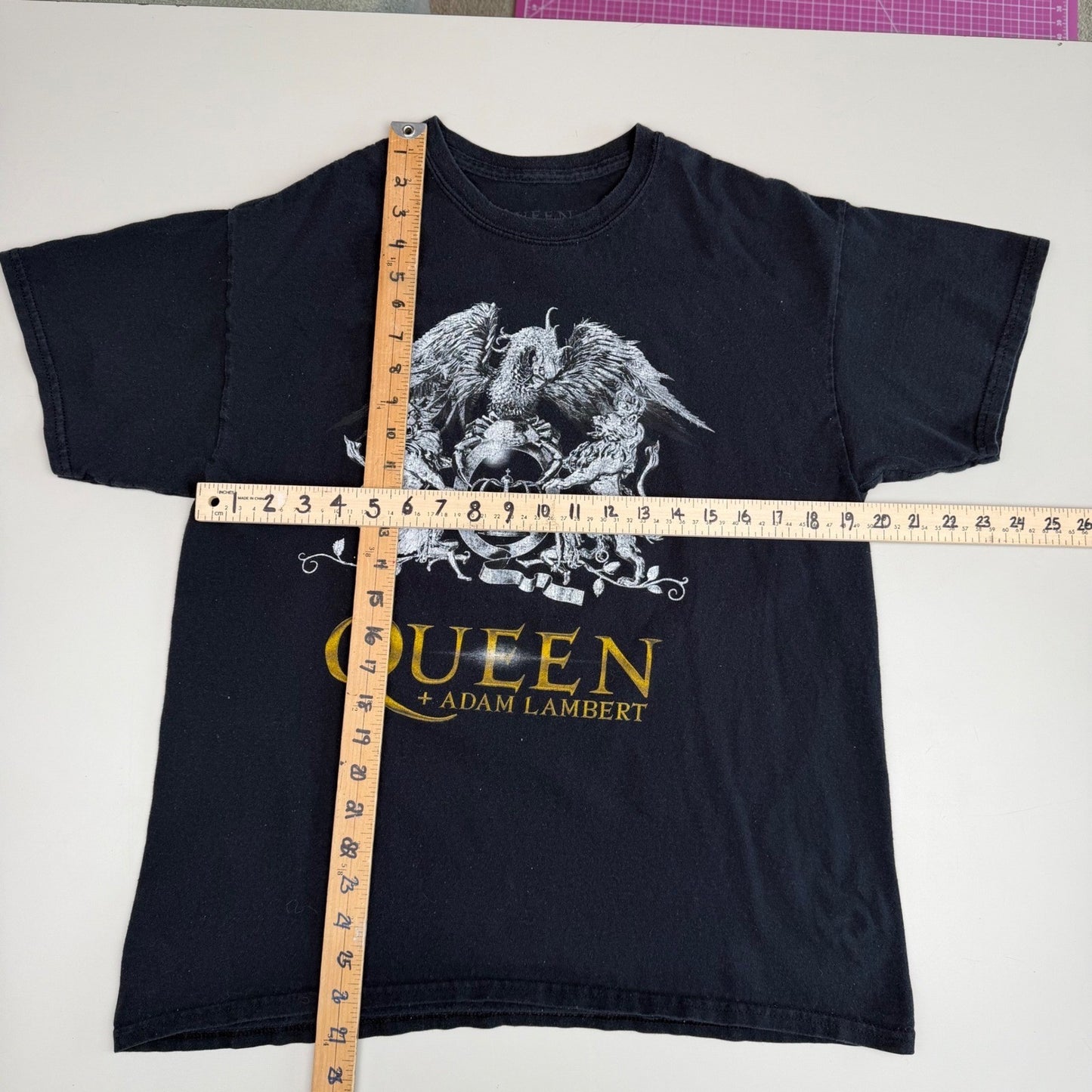 Queen Adam Lambert T Shirt Rhapsody Tour 2019 Band Tee Rock Music Black Large