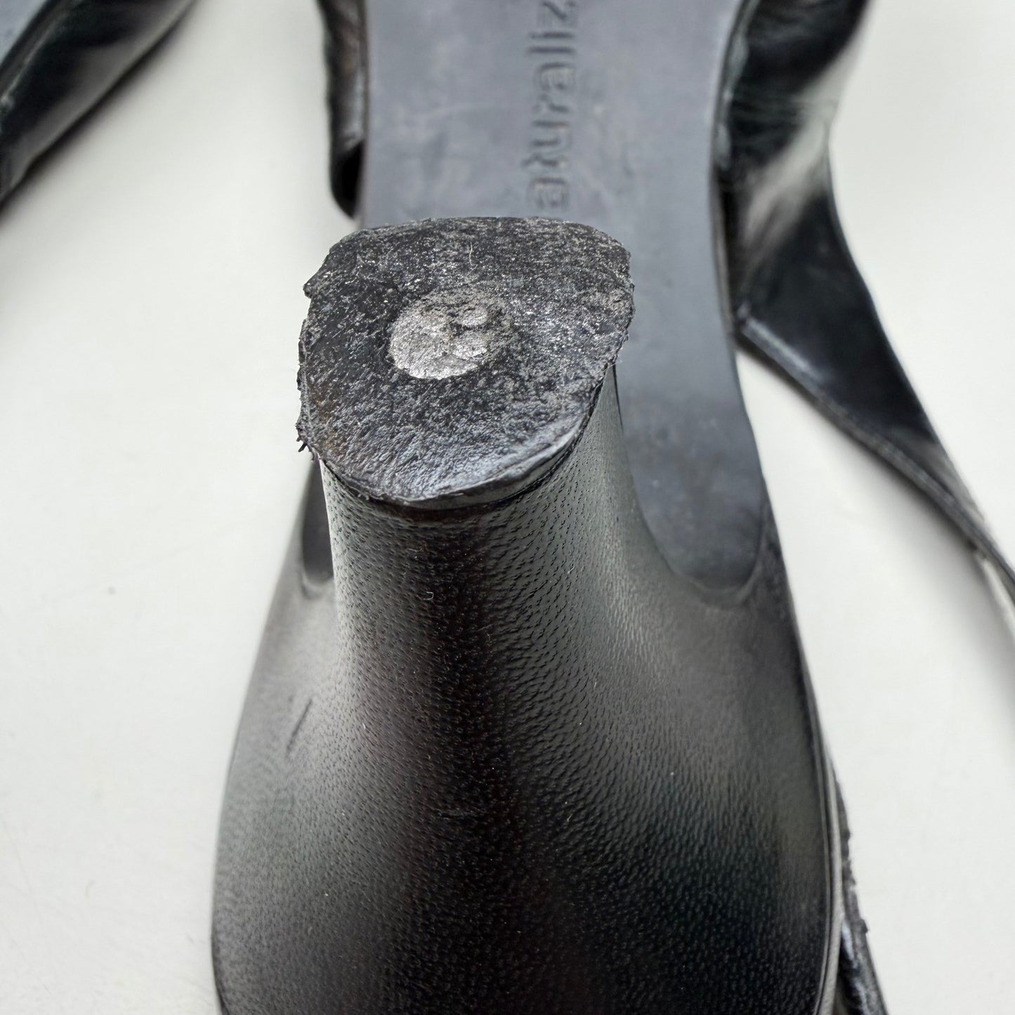 Naturalizer Alice Black Leather Slingback Kitten Heel Officecore Classic Size 8M