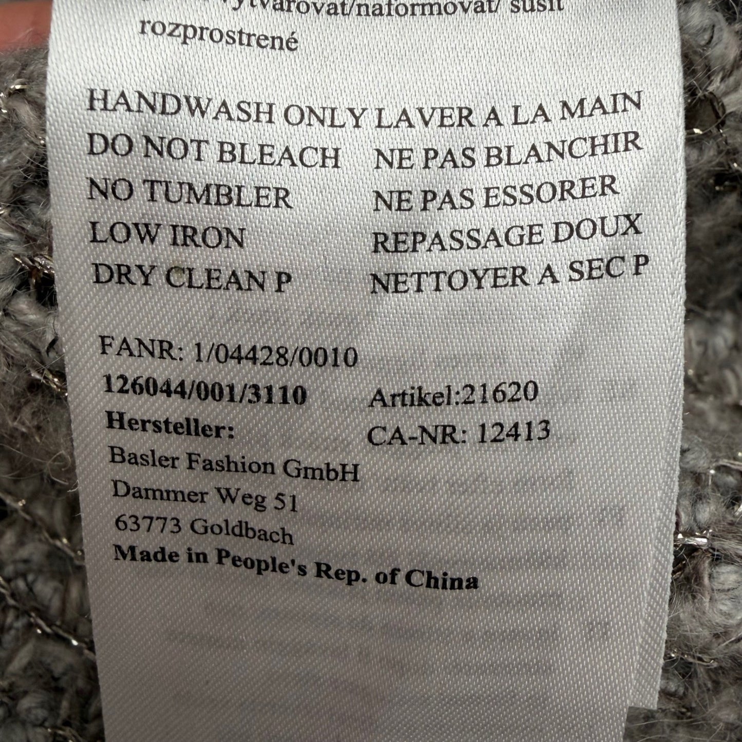 Basler Bouclé Cardigan Grey Metallic Knit Minimalist Old Money Grandma Chic 10