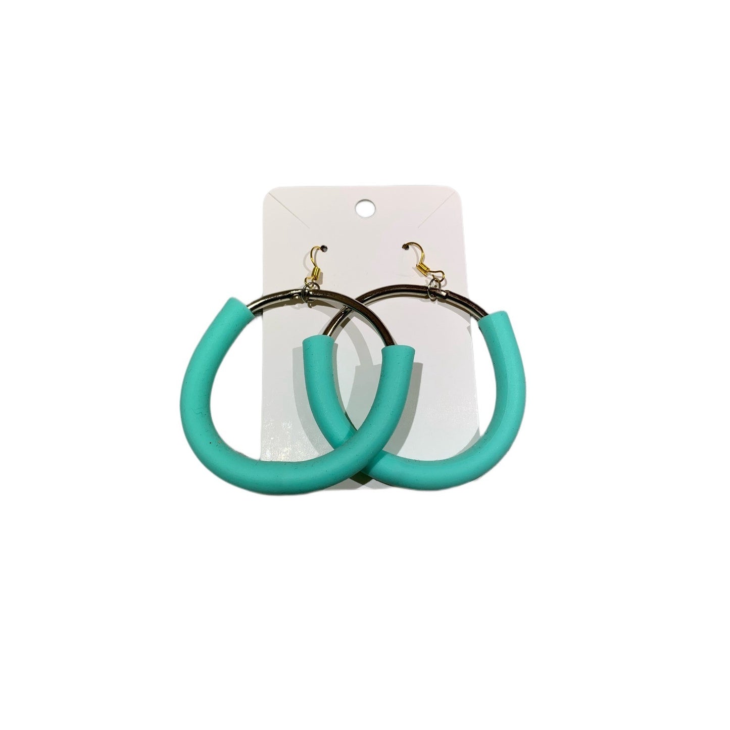 Simple Handmade Teardrop Hoop Earrings Chunky Colourful Statement Drops