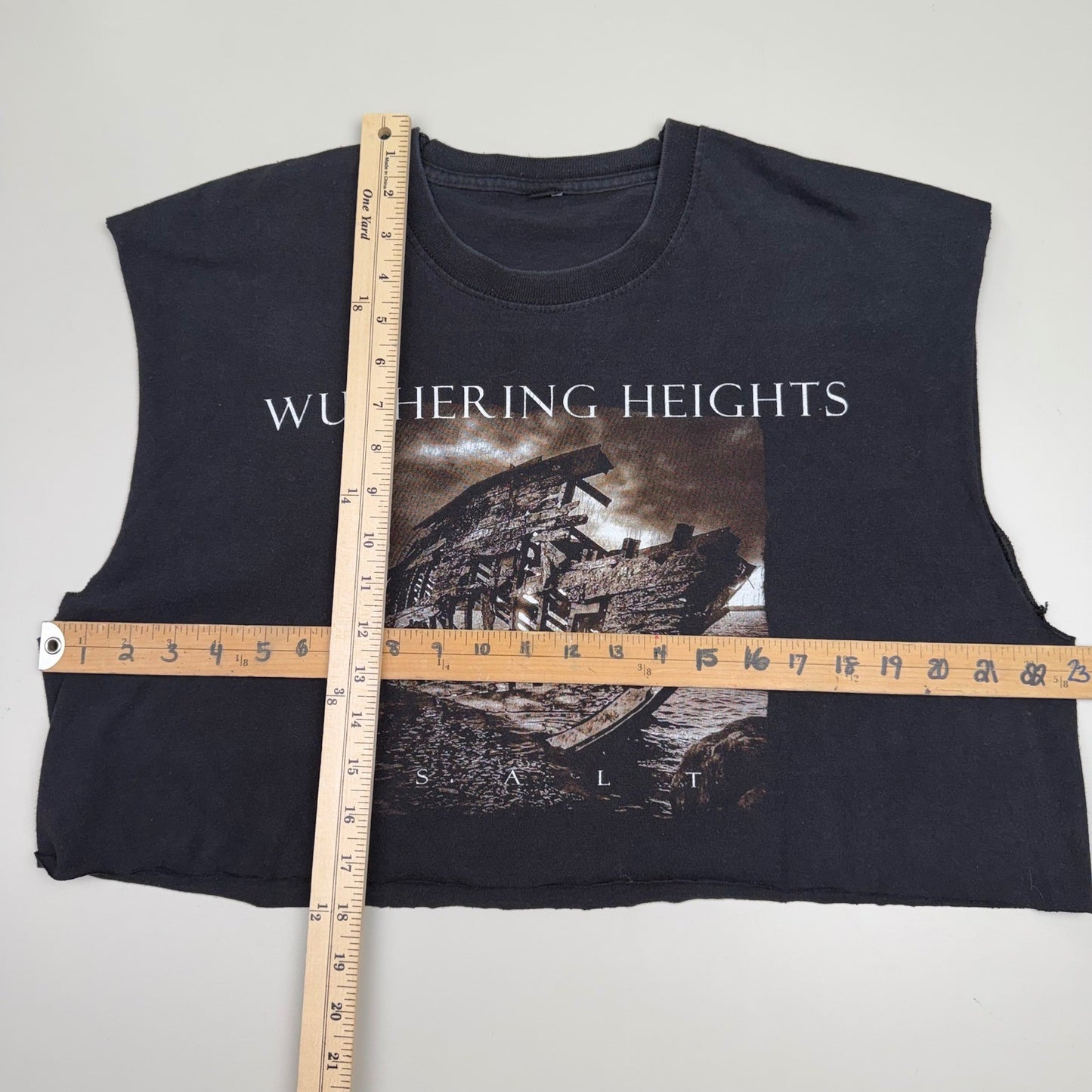 Wuthering Heights Band Tee Cropped Muscle Tank Salt Shipwreck Gothic Metal L/XL