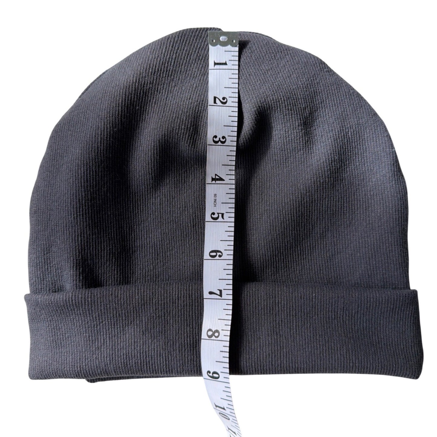 Simpłe Cuffed Beanie — Charcoal Ribbed Knit