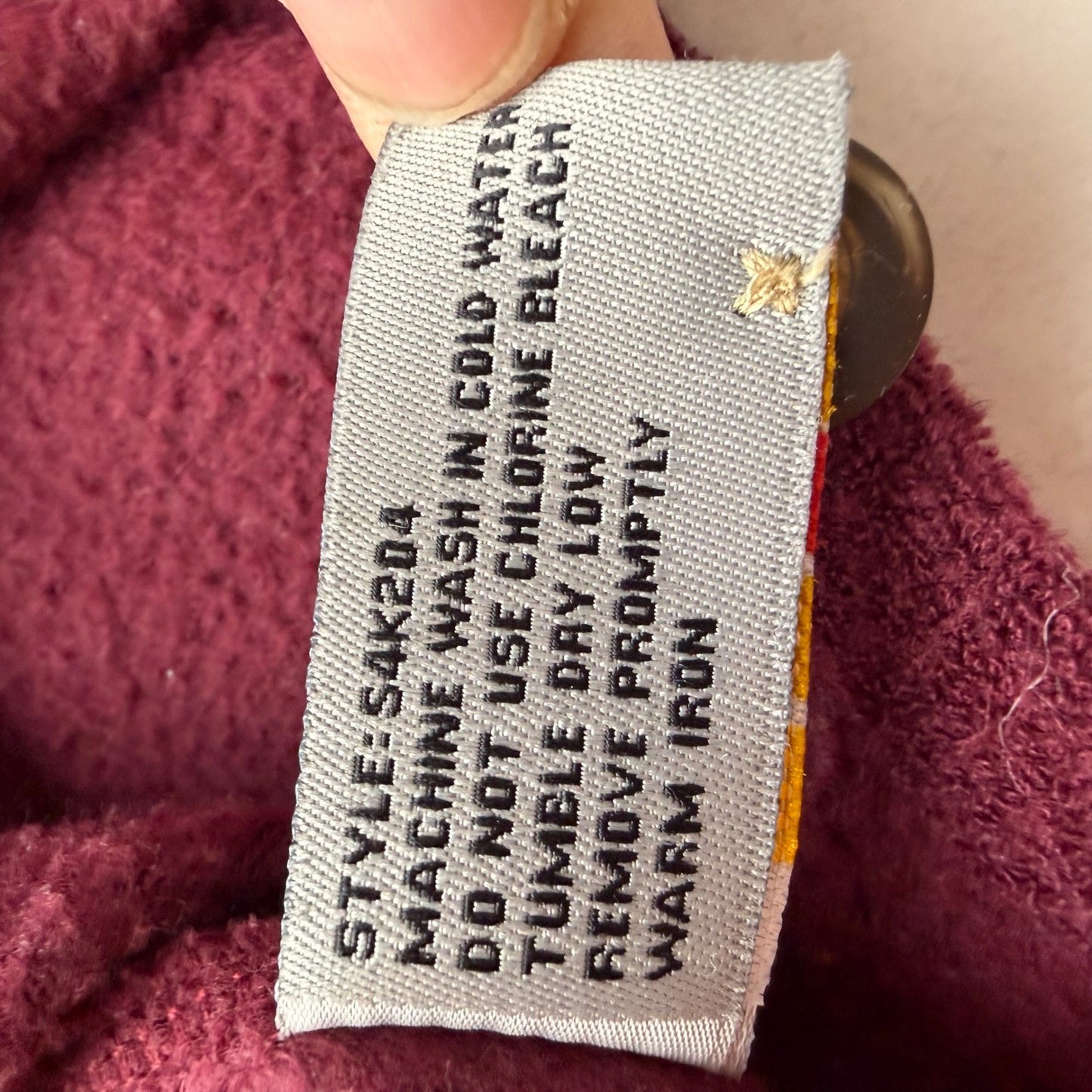 North Forty Four Fleece Button Down Shirt Burgundy Shacket Gorpcore Cabin Large