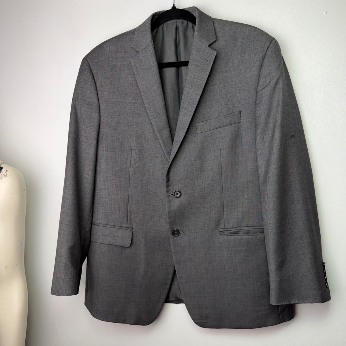 Michael Kors Mens 100% Wool 2pc Suit Blazer Pants Charcoal Grey Classic 42S 36W