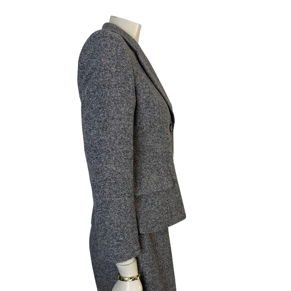 Vintage Précis Petite Grey Tweed Trouser Suit | 8P — view 18