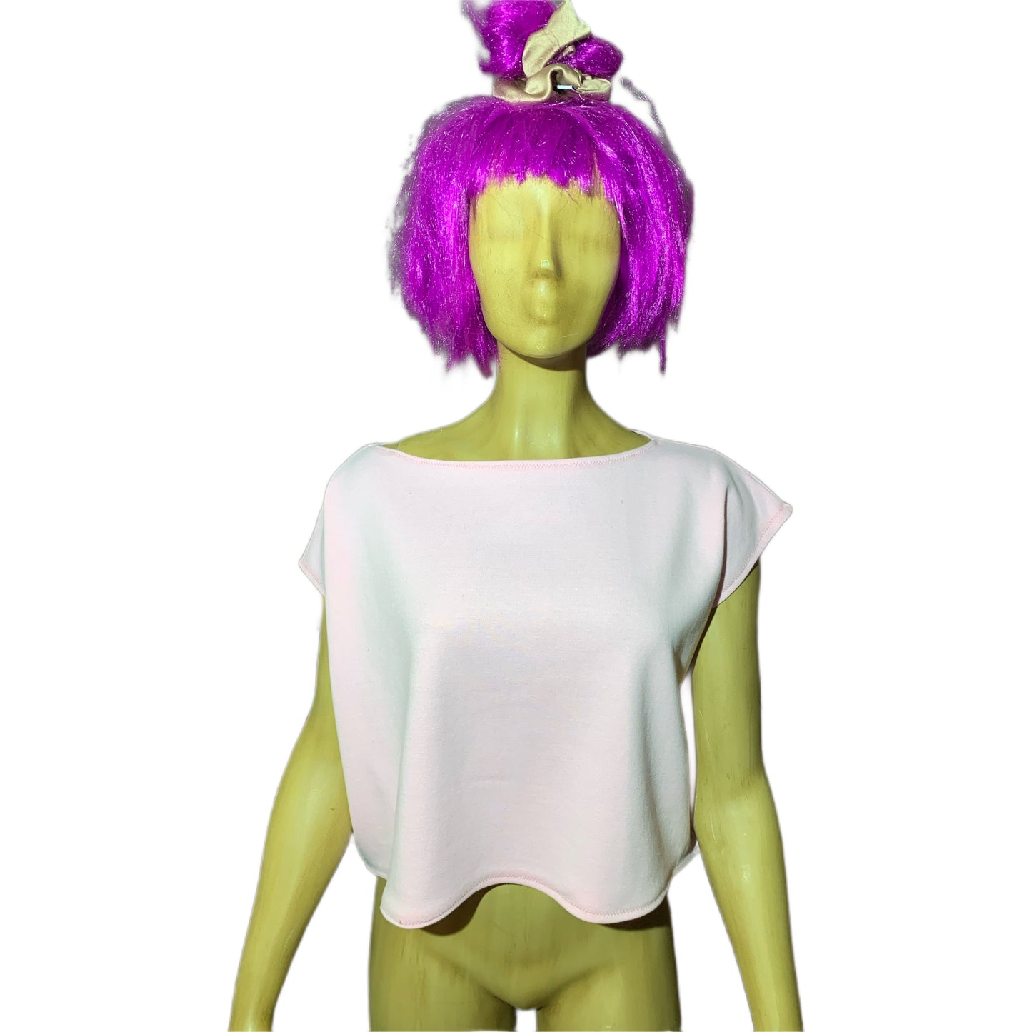 simple clothing womans handmade pink sleeveless crop top