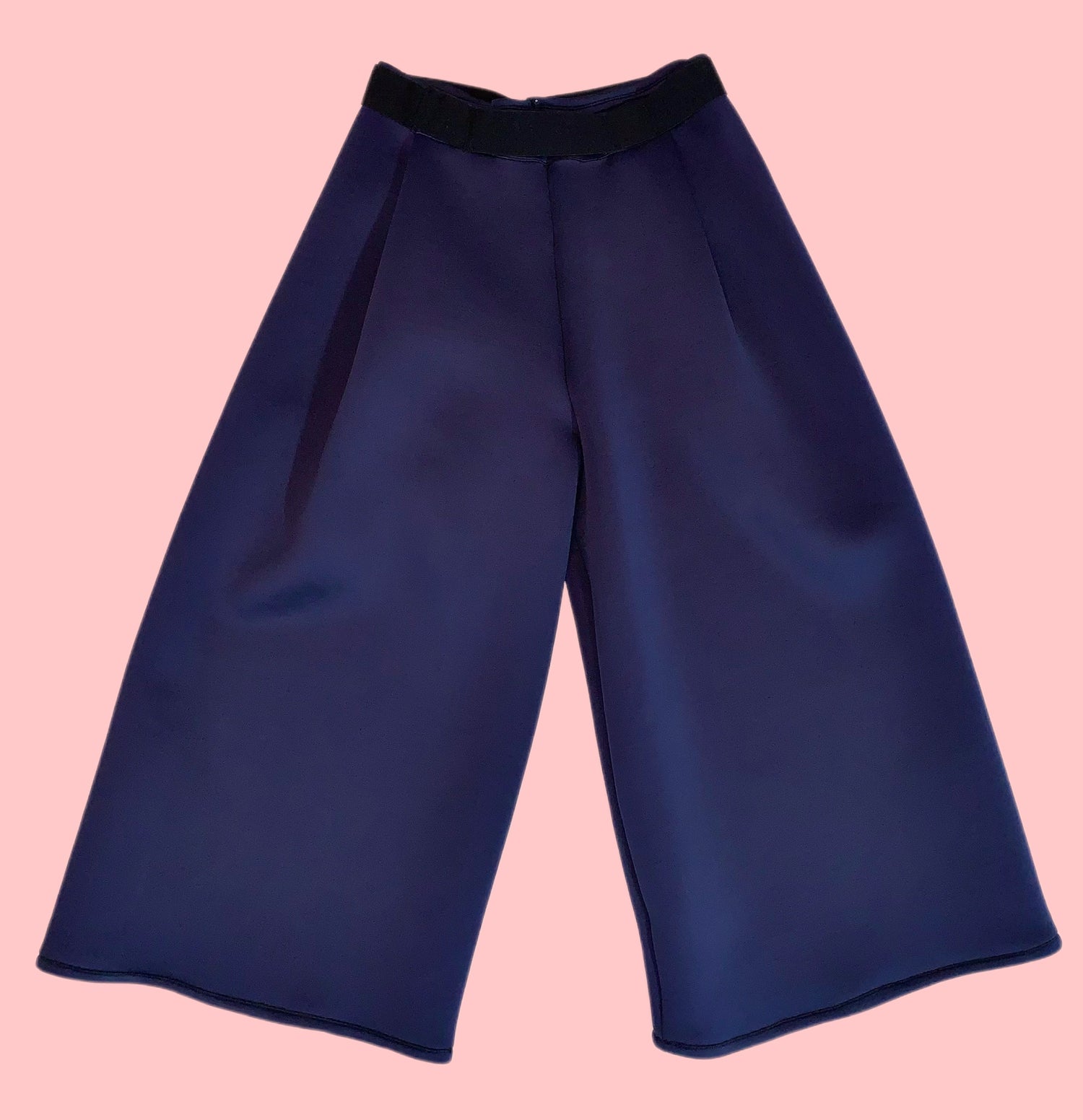 blue wide leg palazzo pants