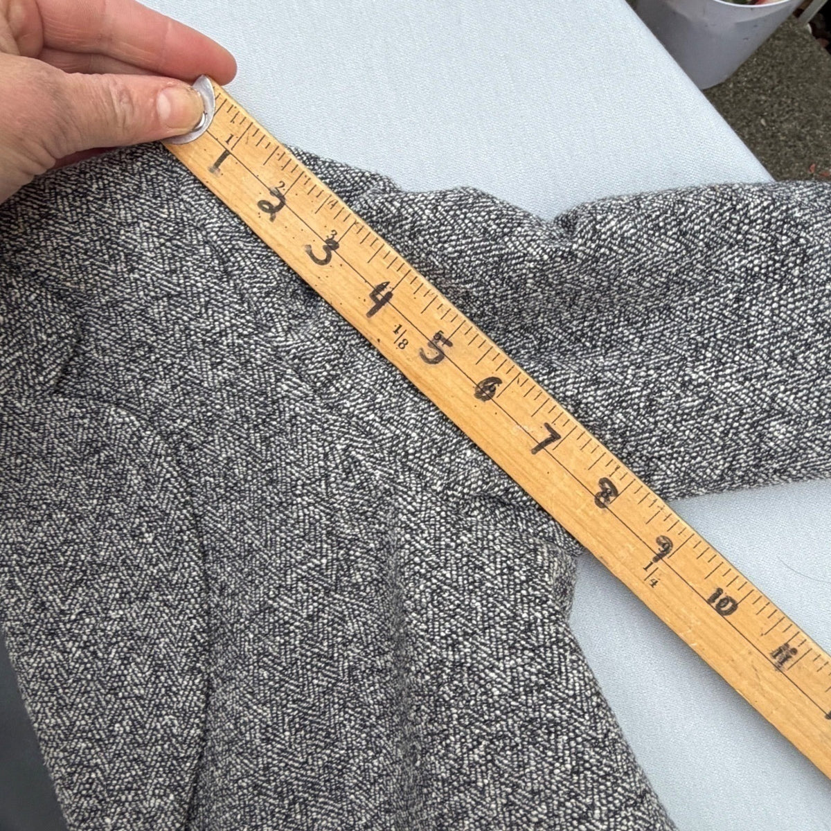 Vintage Précis Petite Grey Tweed Trouser Suit | 8P — view 8