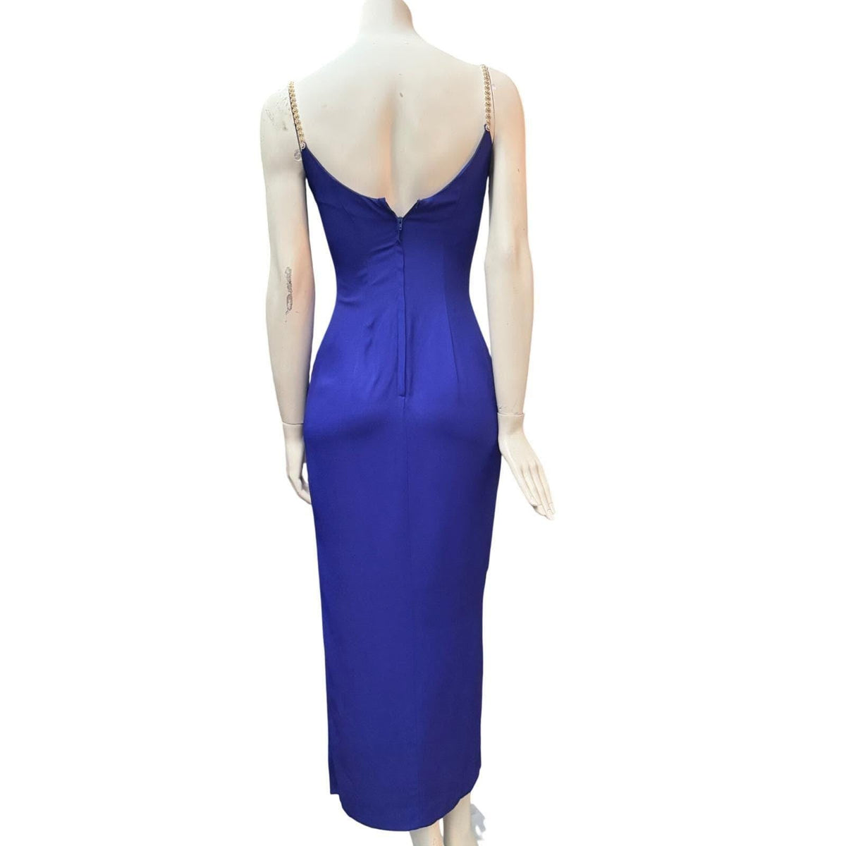Jessica McClintock Royal Blue Rhinestone Strap Gown | XS — view 5