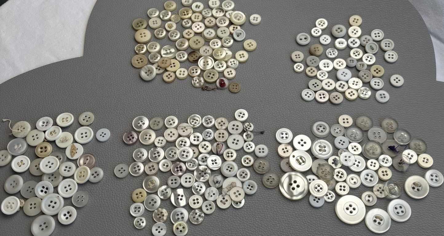 Mixed Plastic Button Lot ~ 50pcs Clear White Ivory Assorted Styles New