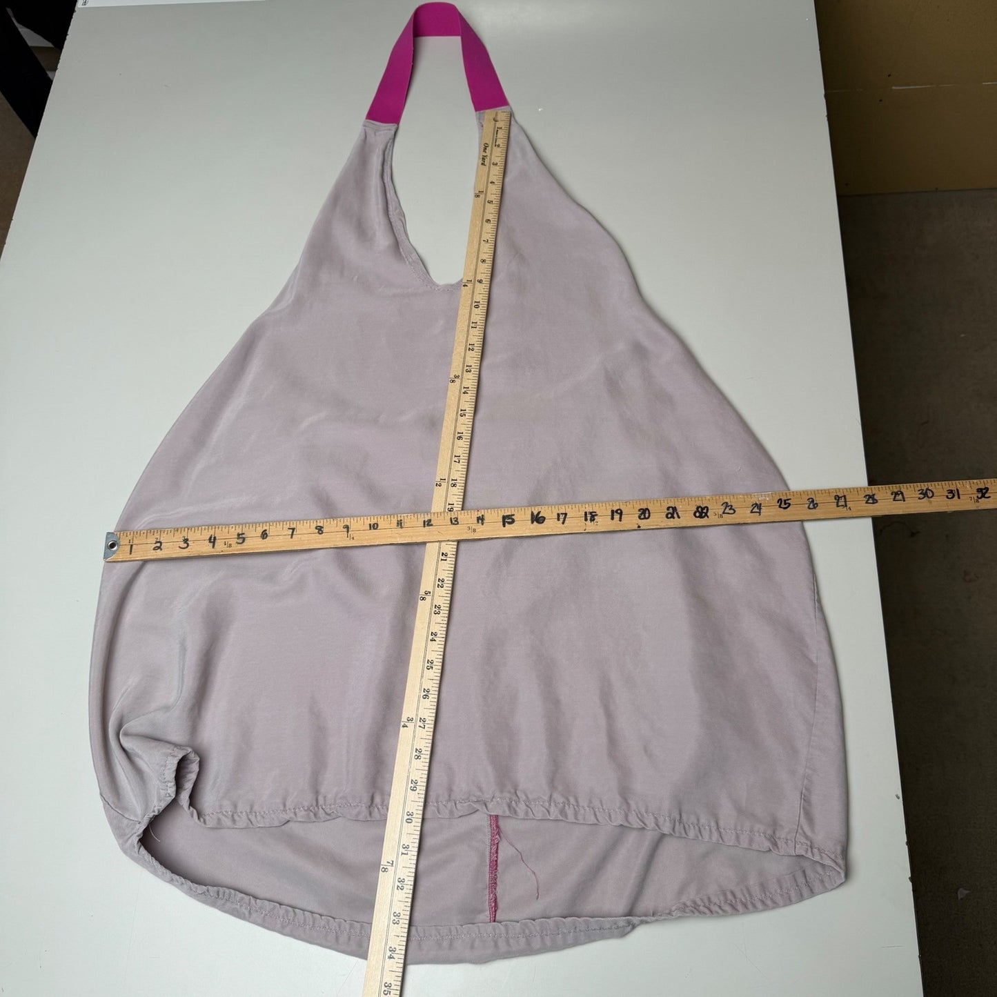 Simpłe Halter Mini Dress Open Back Boho Festival Beach Lavender Magenta Medium