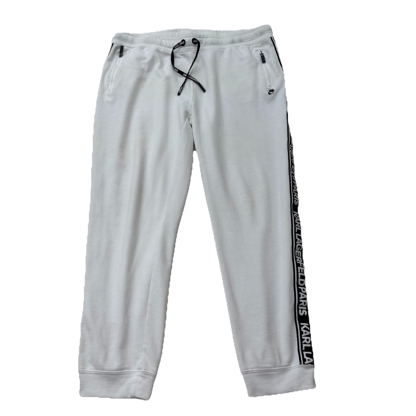 Karl Lagerfeld Block Letter Logo Jogger Sweatpants Sz XL Athleisurecore Glamcore