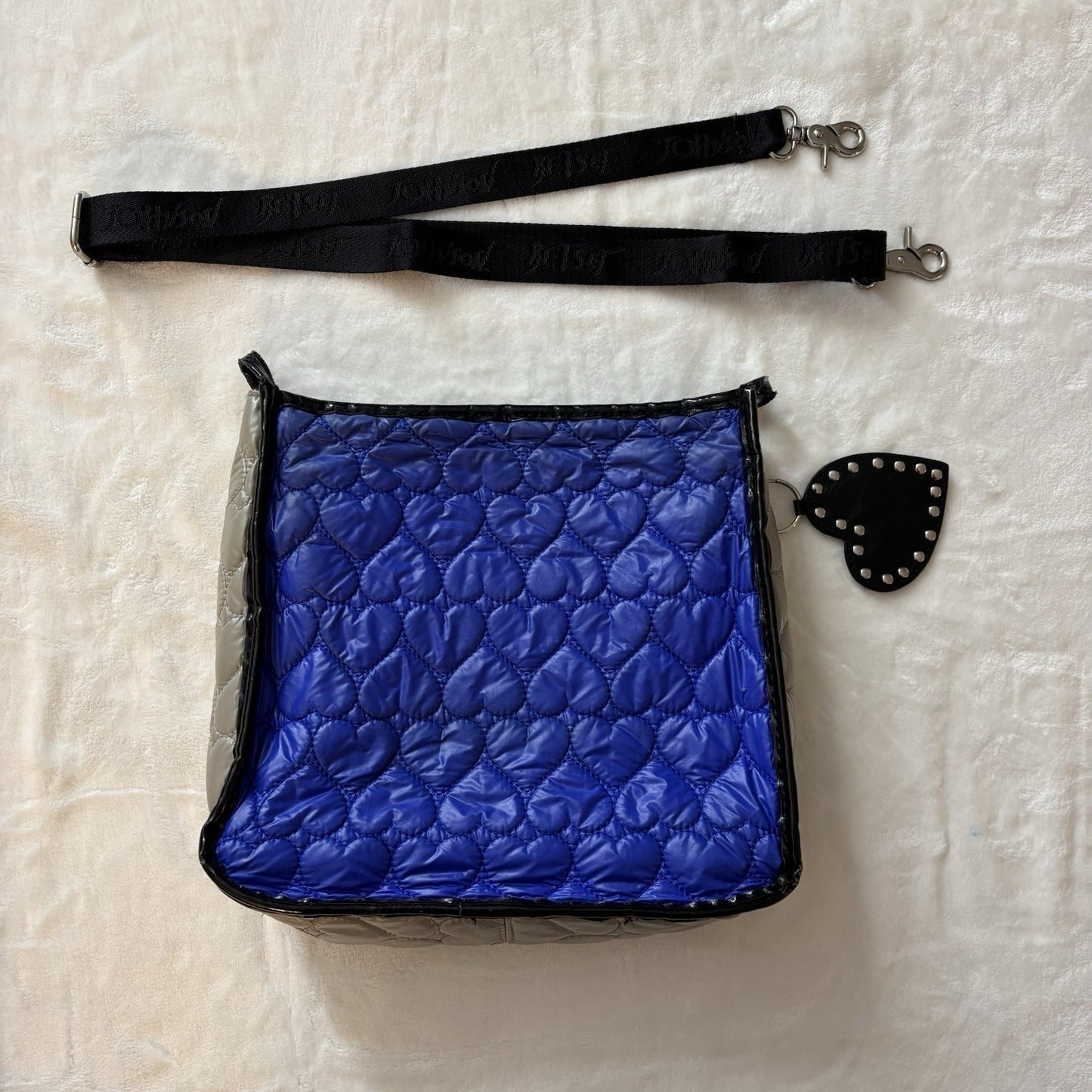 Betsey Johnson Blue Hearts Cross Body Bag Y2K Travel bag Kidcore Dopamine