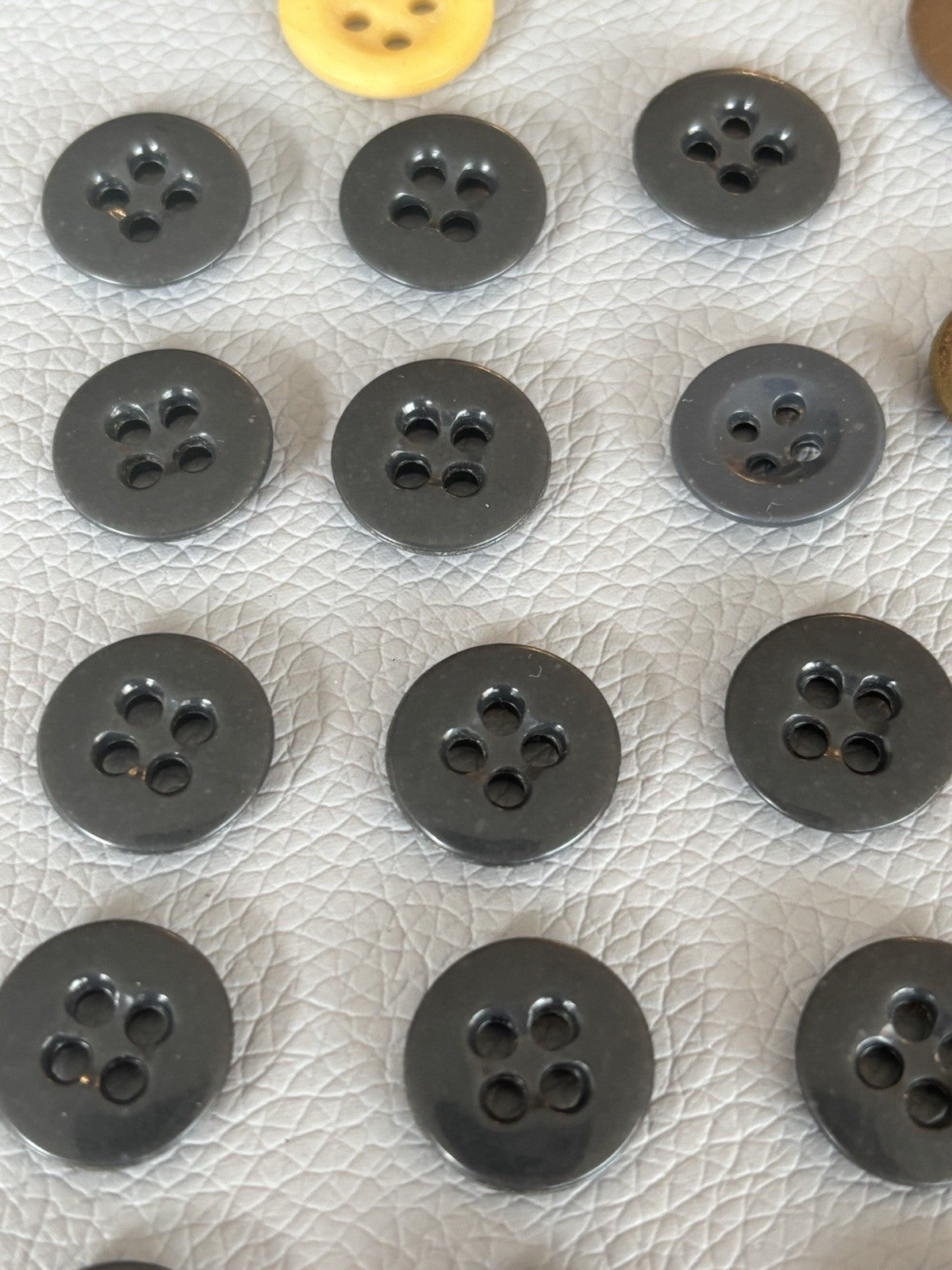 Vintage Lot Of 40 Brown Grey Beige Green Four Hole Buttons. Celluloid Glass