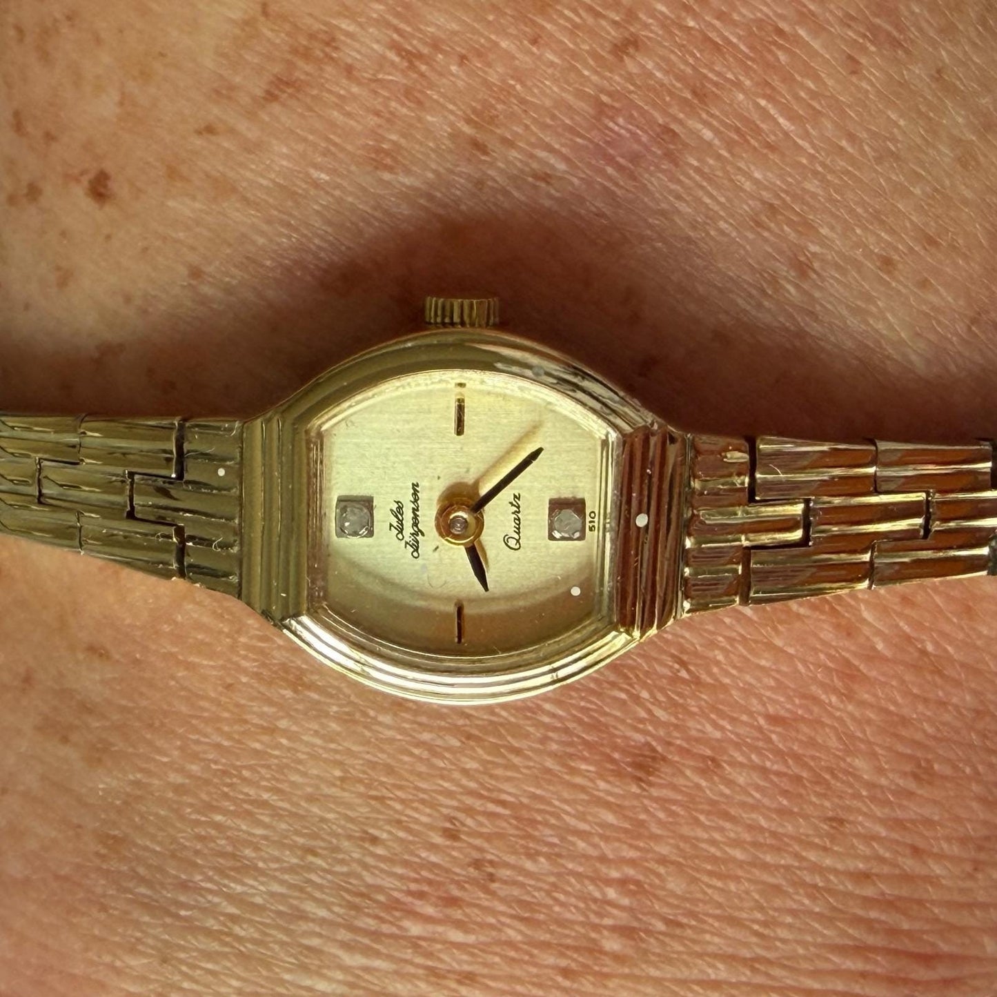 Vintage Jules Jurgensen Quartz Watch Gold Tone Ladies Bracelet Watch 510