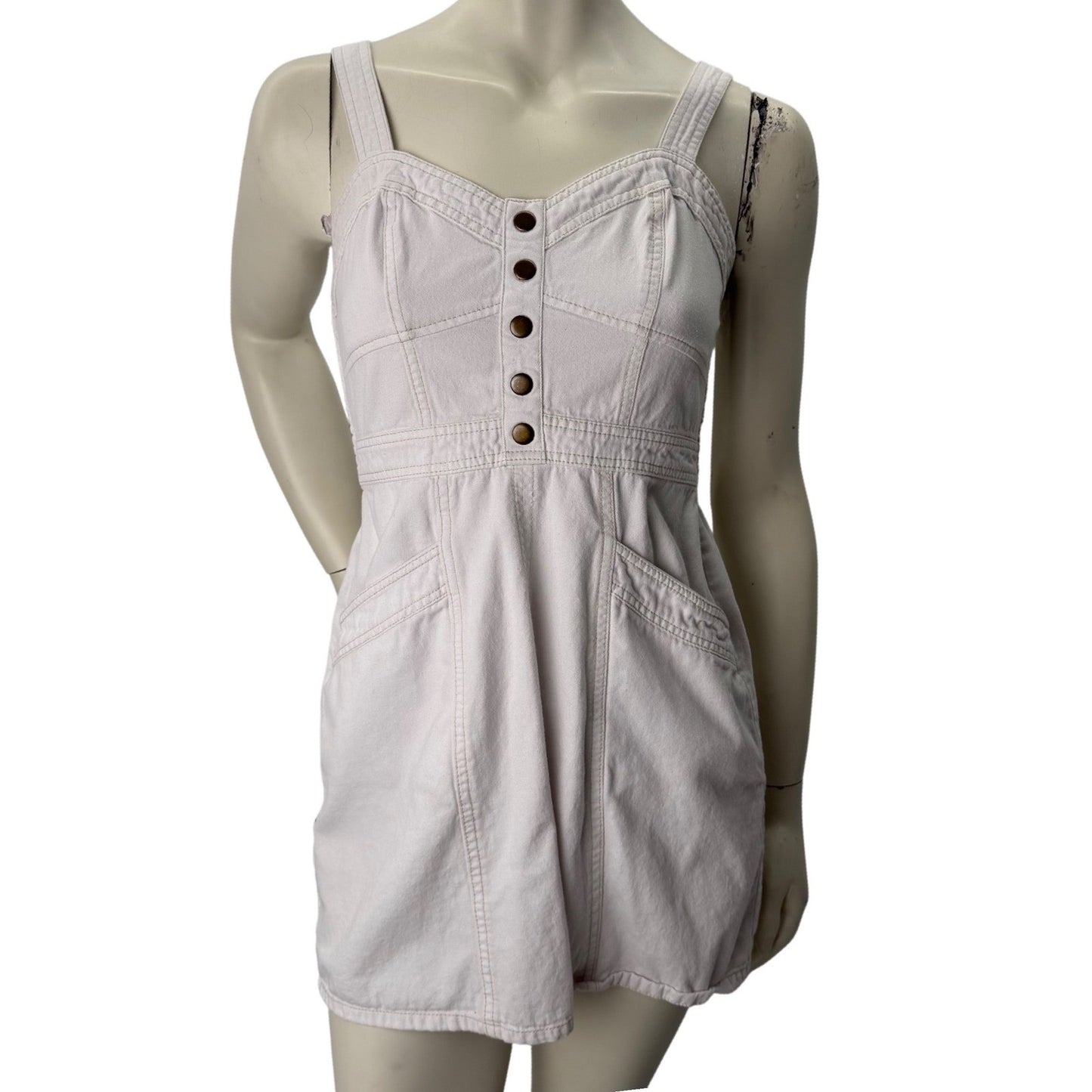 Gap Denim Dress Sweetheart Neck Smocked Back  Size M country girlhoodcore Y2K