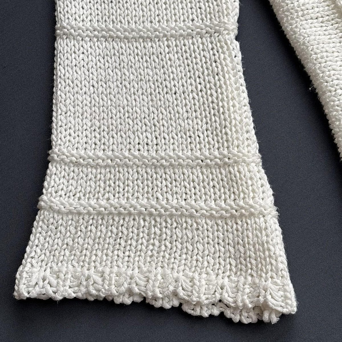 Vintage MOFFI International Ivory Open Knit Cardigan Bell Sleeve  Boho Sz Small