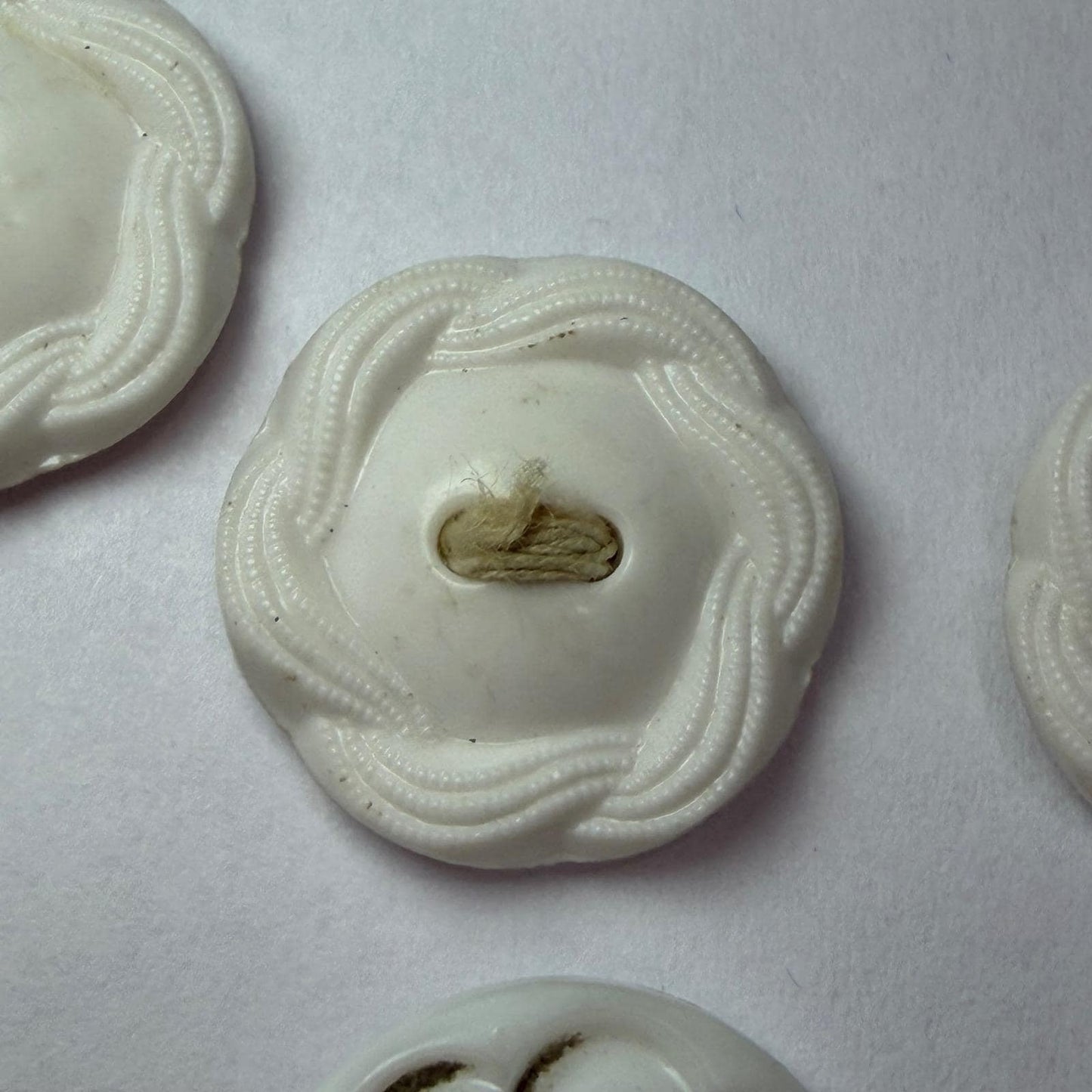 Antique Milk Glass Buttons Mixed Lot Floral Sunburst Victorian White 2Hole 36pc
