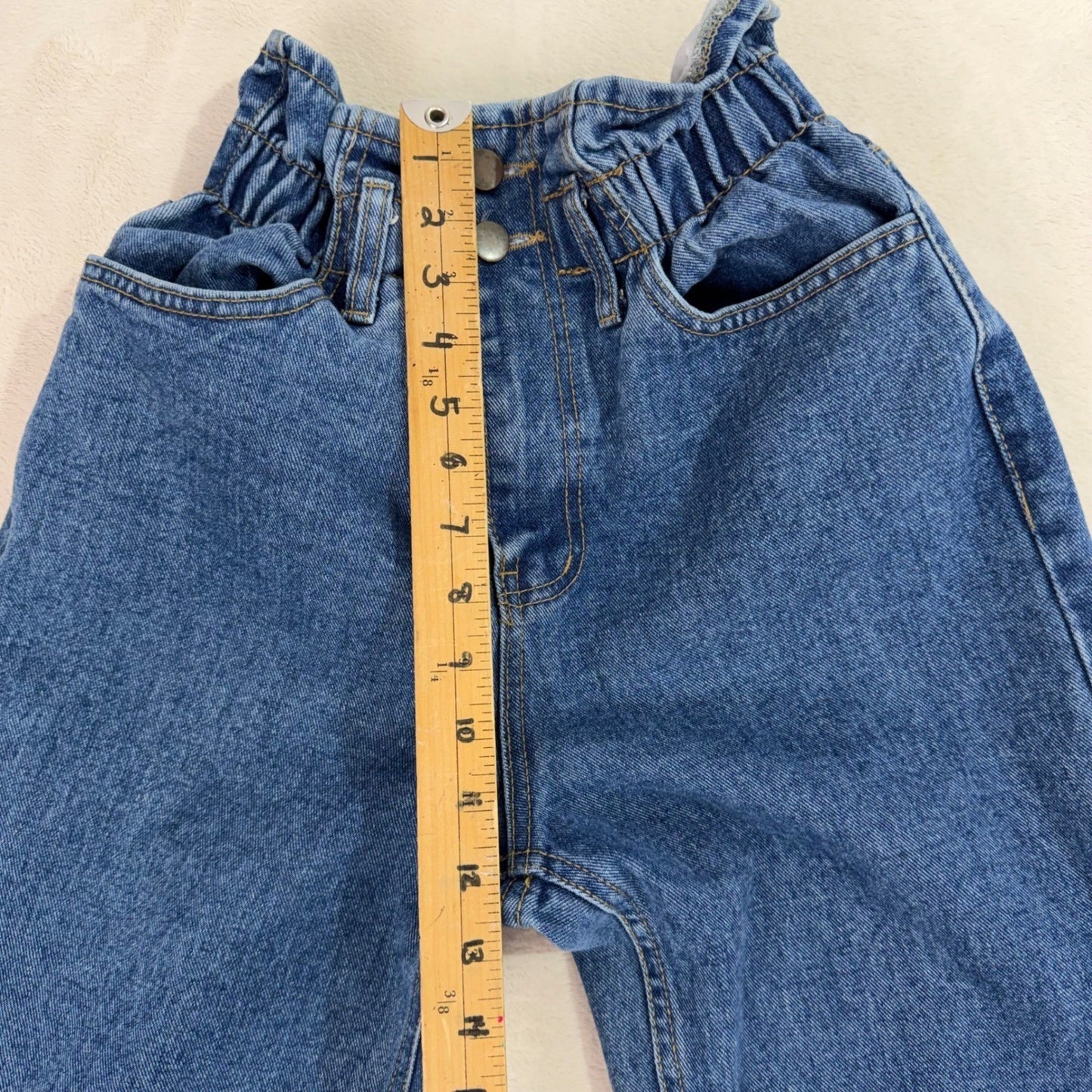 Oak + Fort Jeans High Waisted Paperbag Waist Mom  Cropped Raw Hem Womens Small