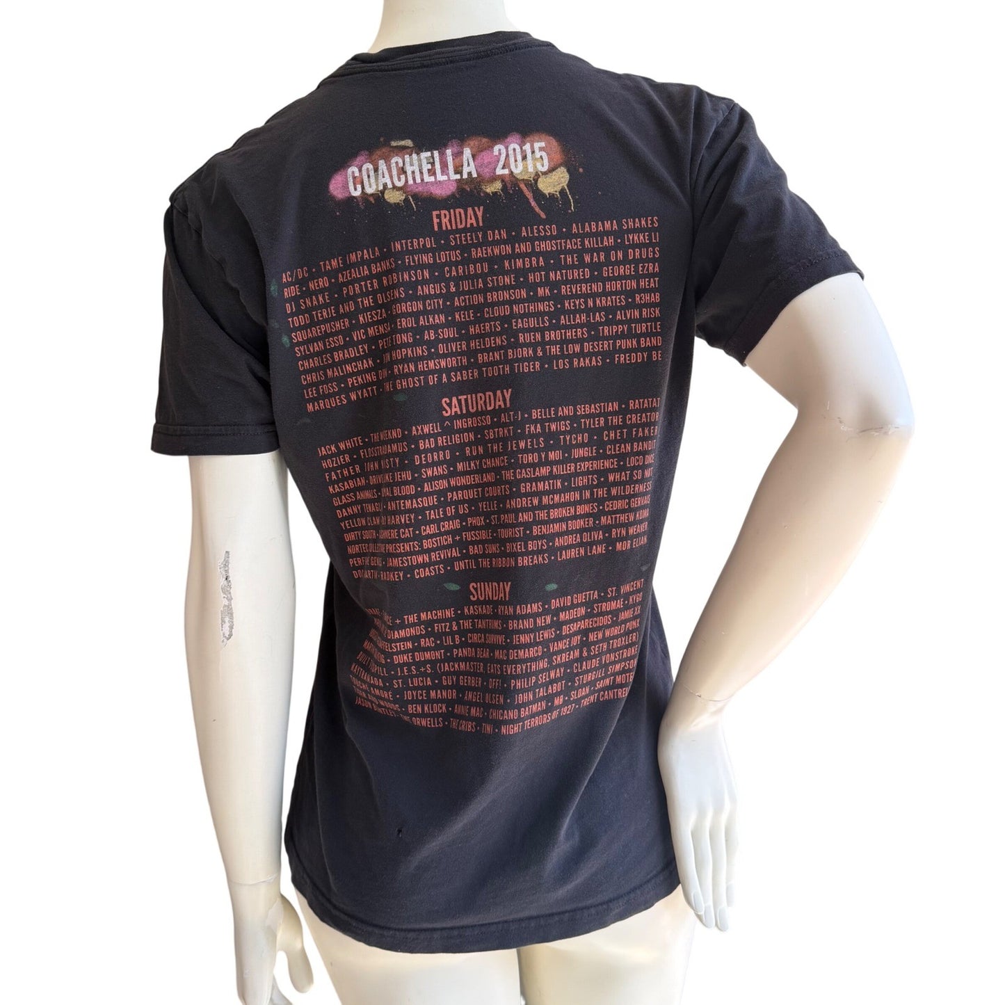 Coachella T-Shirt Astronaut 2015 Lineup Graphic Indie Sleaze Desert Core Small