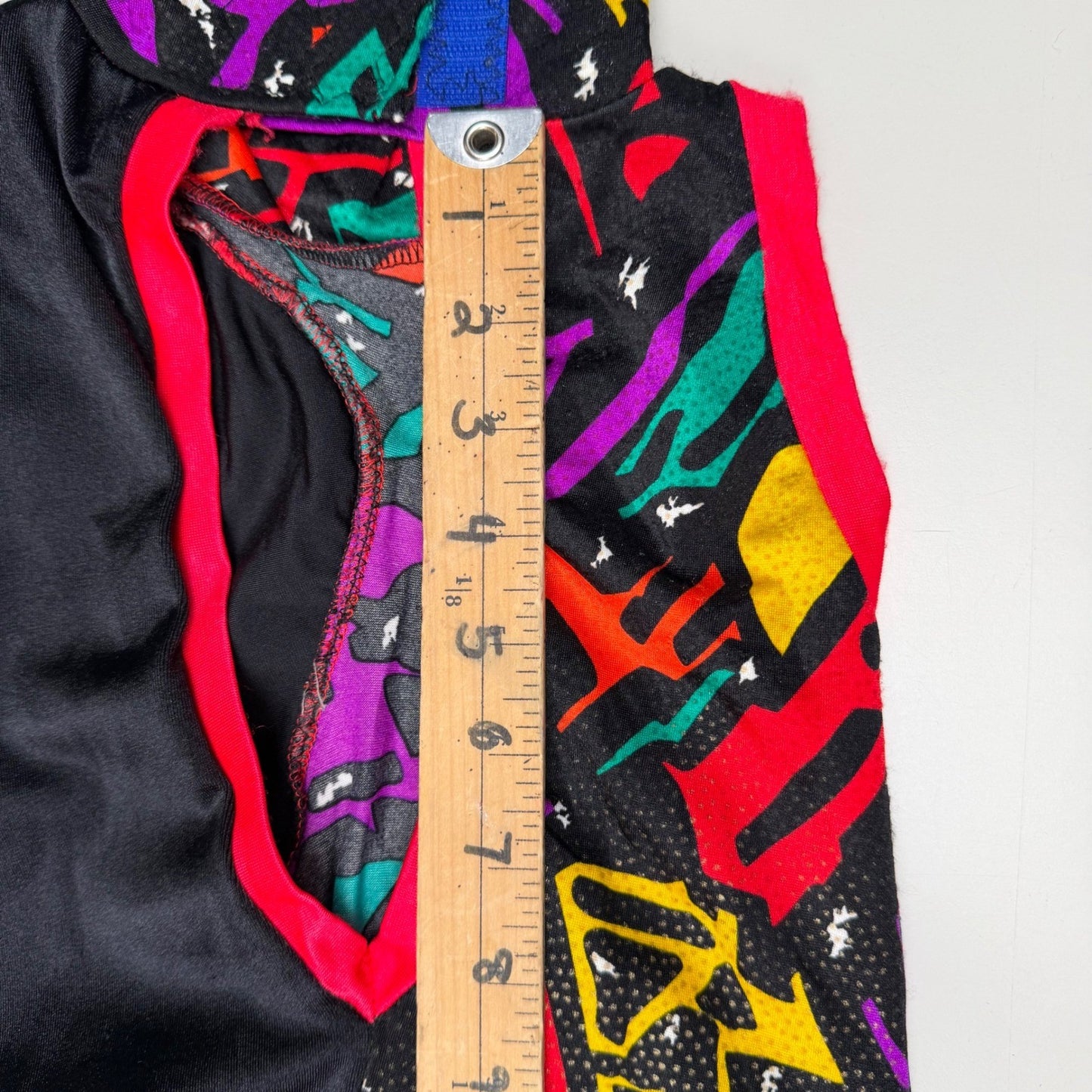 Handmade Dance Jumpsuit Neon Geometric Bell Bottom Sequin Retro 90s Youth Small
