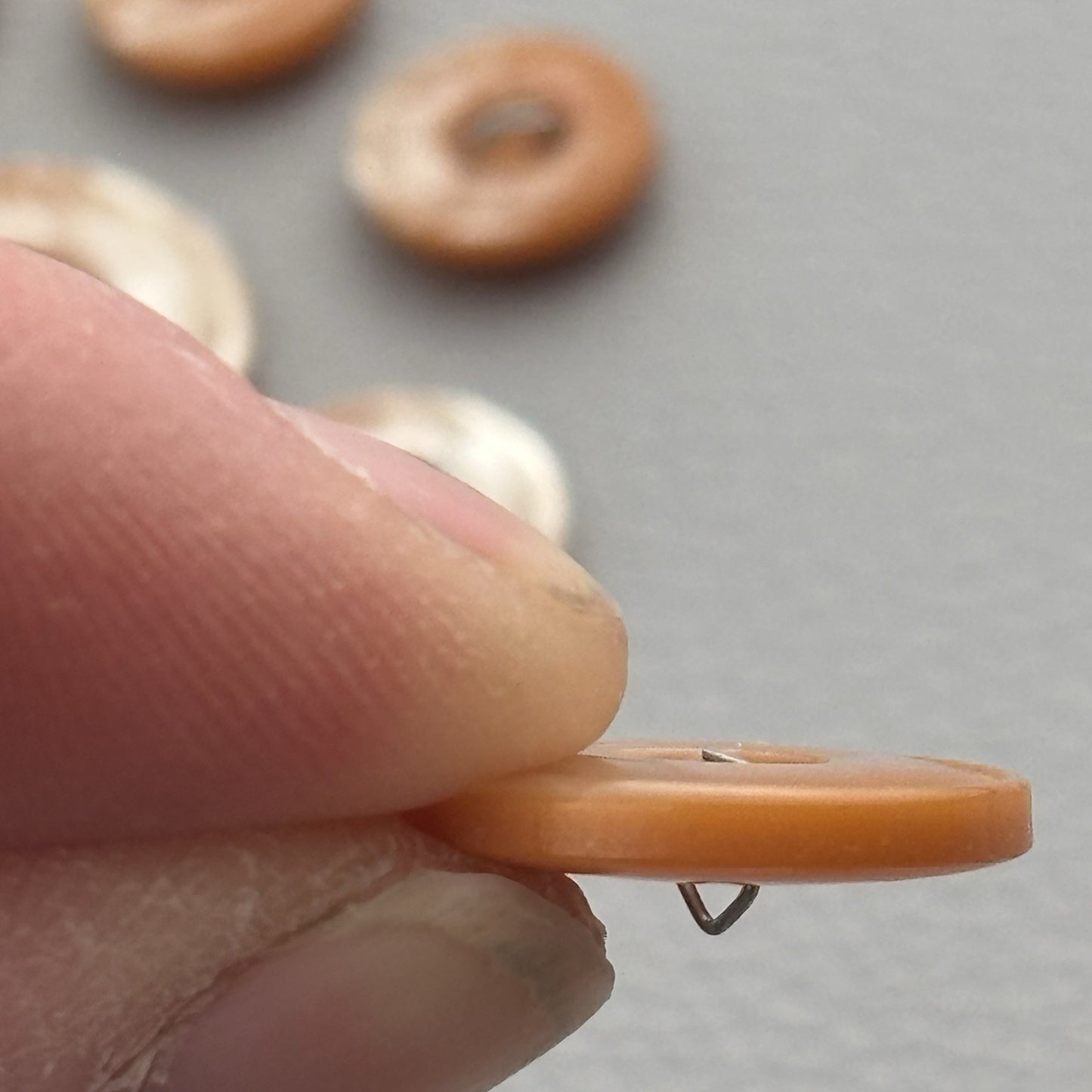 Caramel Pearl-Finish Button Lot | 20pcs Metal Shank Retro Sewing Buttons