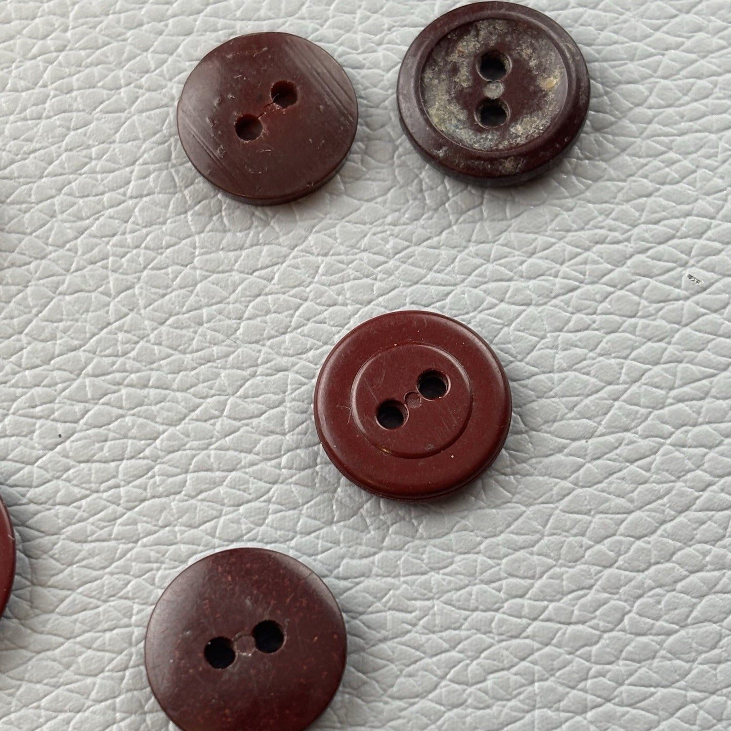 Vintage Burgundy Red Buttons Lot. 18 Piece Two Hole Four Hole Small Md Crafts