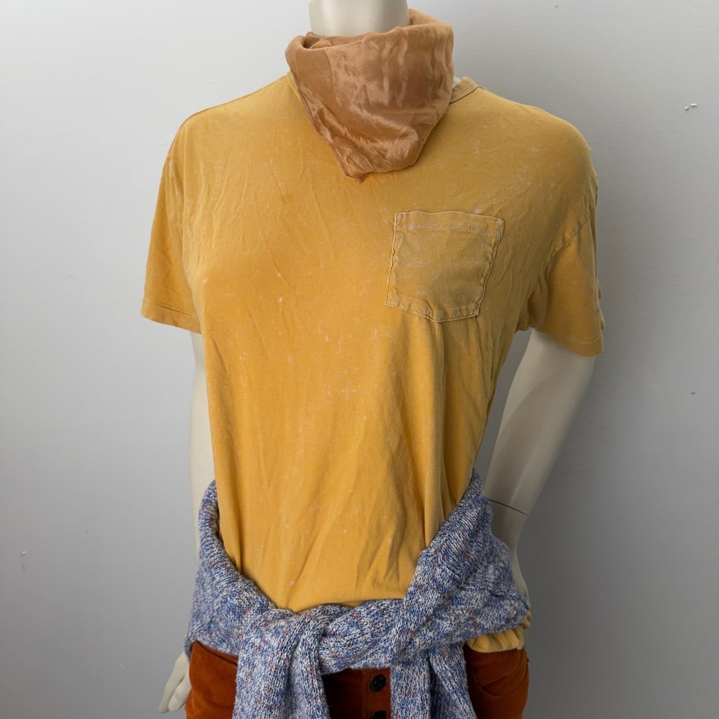 Fall Capsule Outfit - J.Crew Sweater Old Navy Tee Corduroy Pants Scarf Socks S