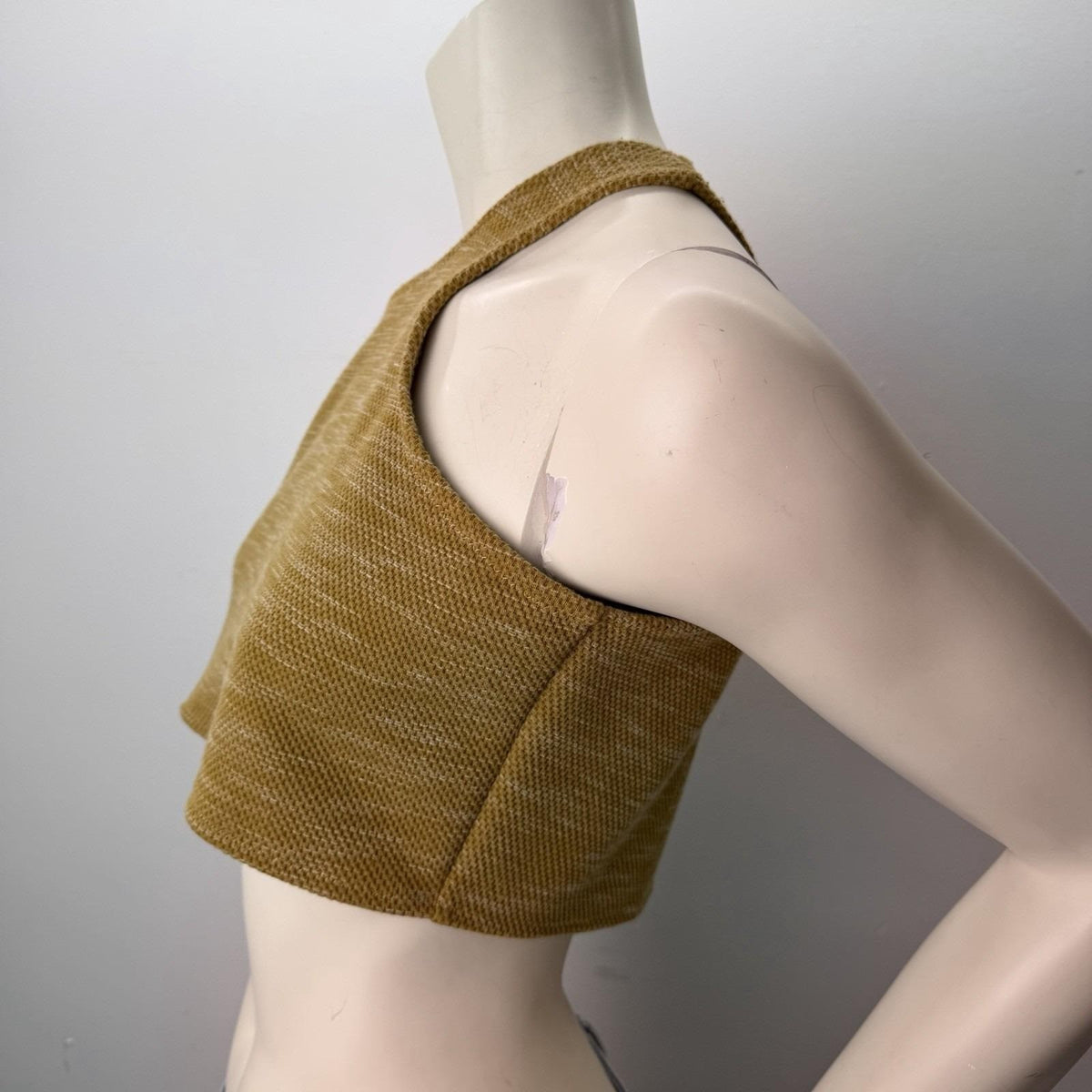 Burnt Orange Woman's  Asymmetrical  Cold Shoulder Crop Top In Size S/M Festival