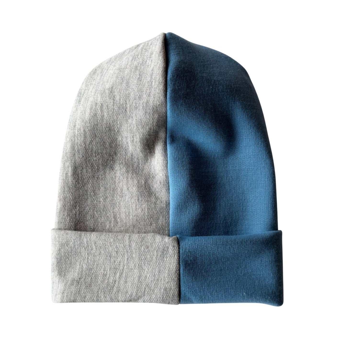 Simpłe Reversible Beanie — Blue + Heather Grey