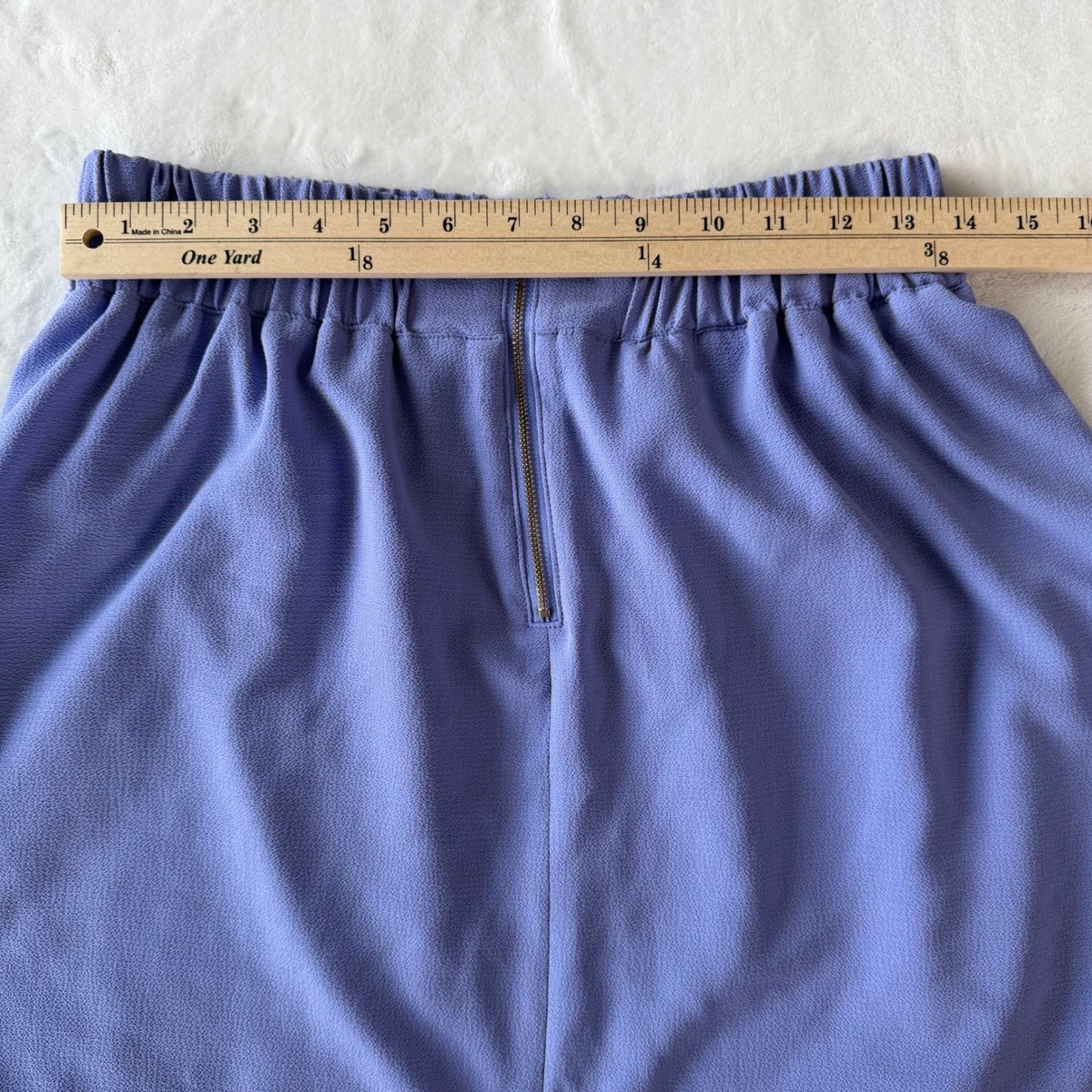 Dynamite Mini Skirt Periwinkle Blue Crepe Front Zip Baddie Coquette Soft Girl S
