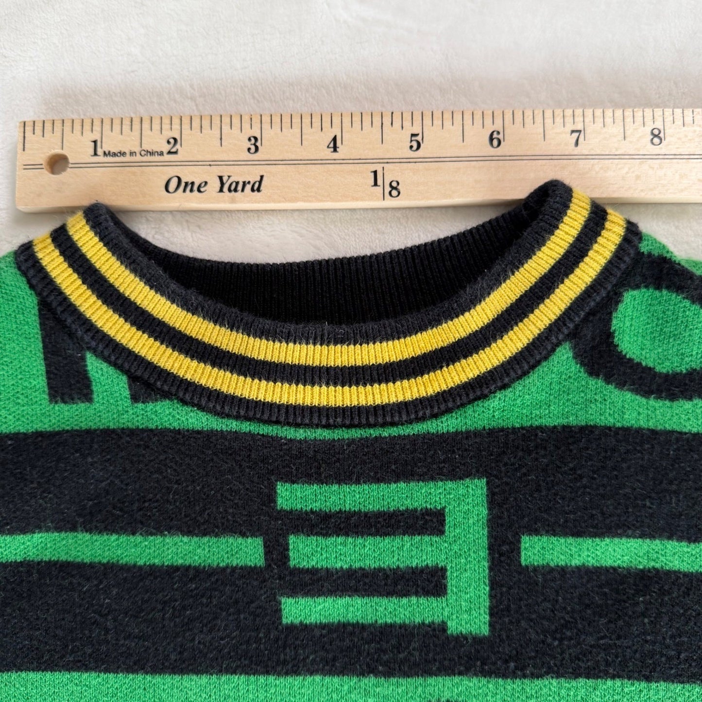 Tokyo Graphic Green Black Crop Sweater Y2K Streetwear Harajuku Grunge Sz Small