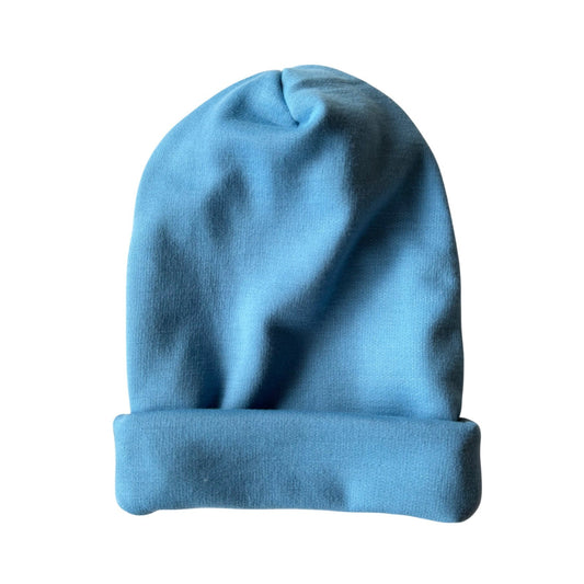 Simpłe Reversible Beanie — Blue + Heather Grey