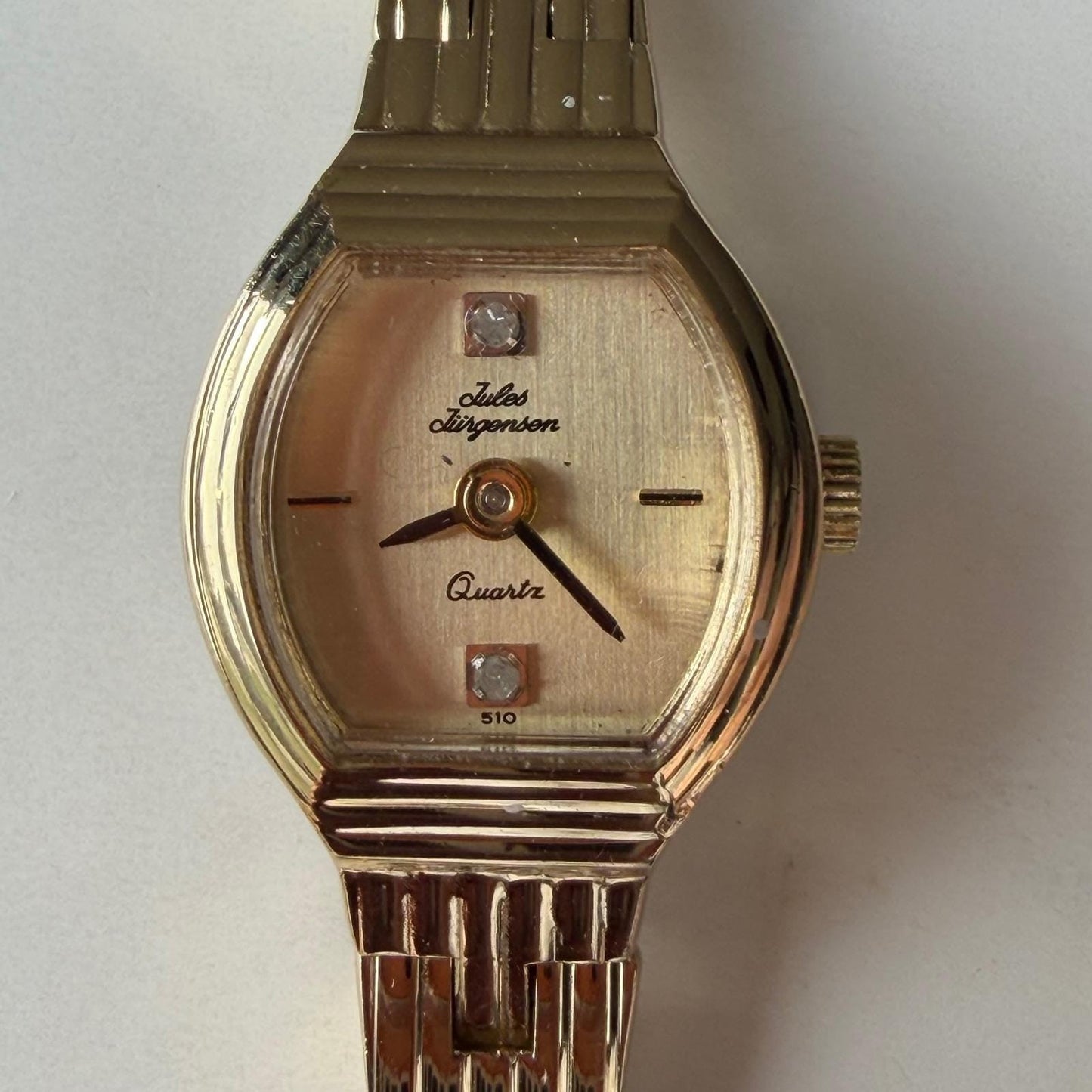 Vintage Jules Jurgensen Quartz Watch Gold Tone Ladies Bracelet Watch 510