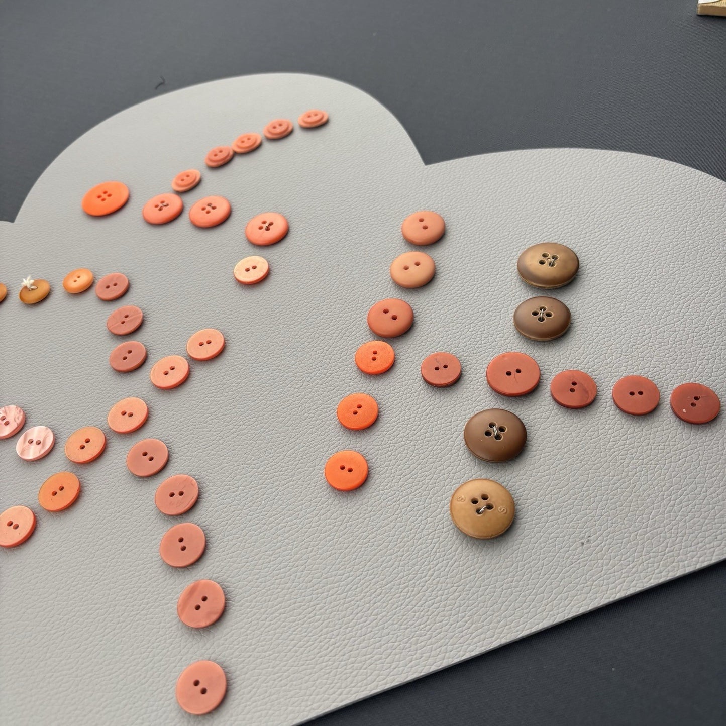 Vintage Orange Button Lot 68 Mix Made Of Early Plastics Sewing Mending Crafts