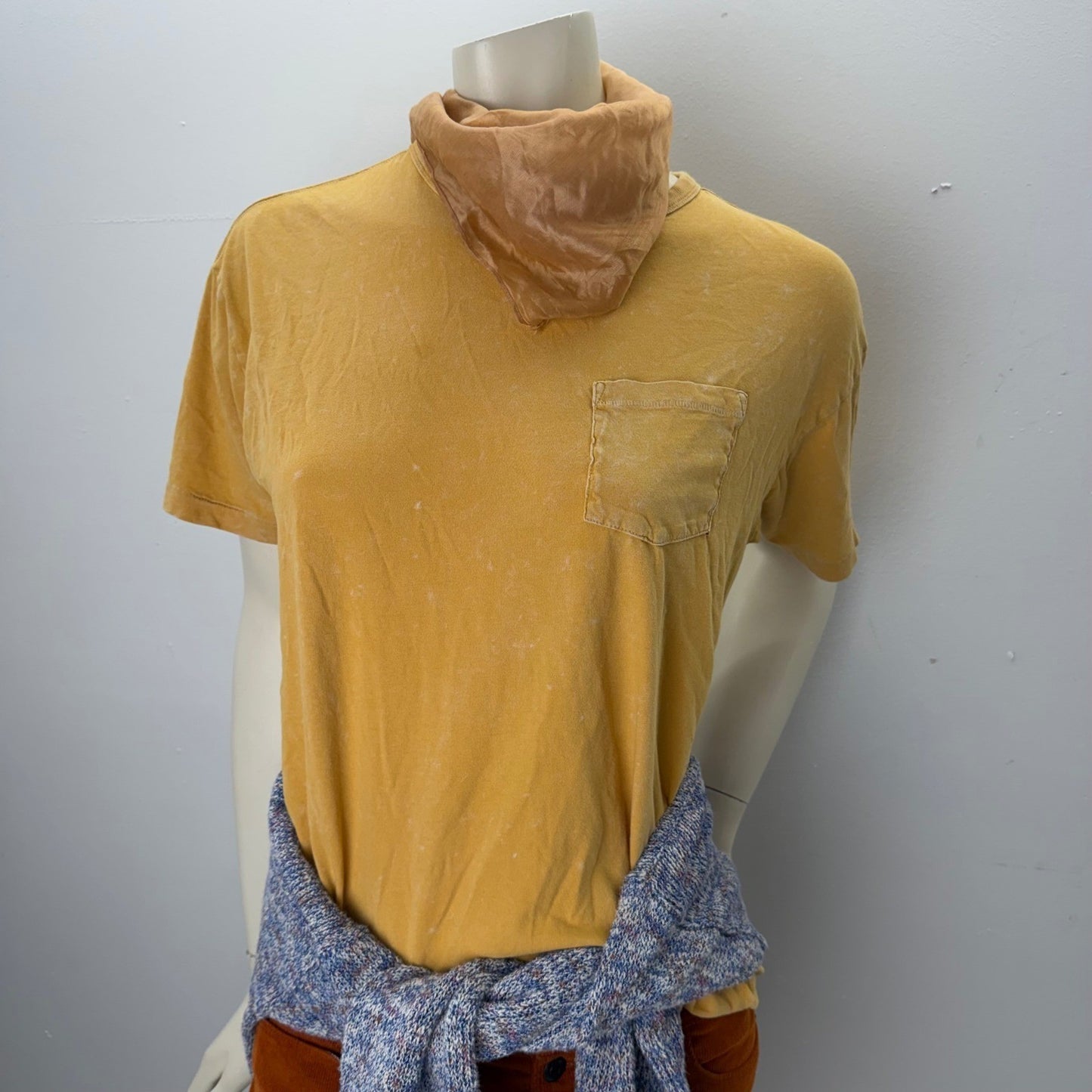 Fall Capsule Outfit - J.Crew Sweater Old Navy Tee Corduroy Pants Scarf Socks S