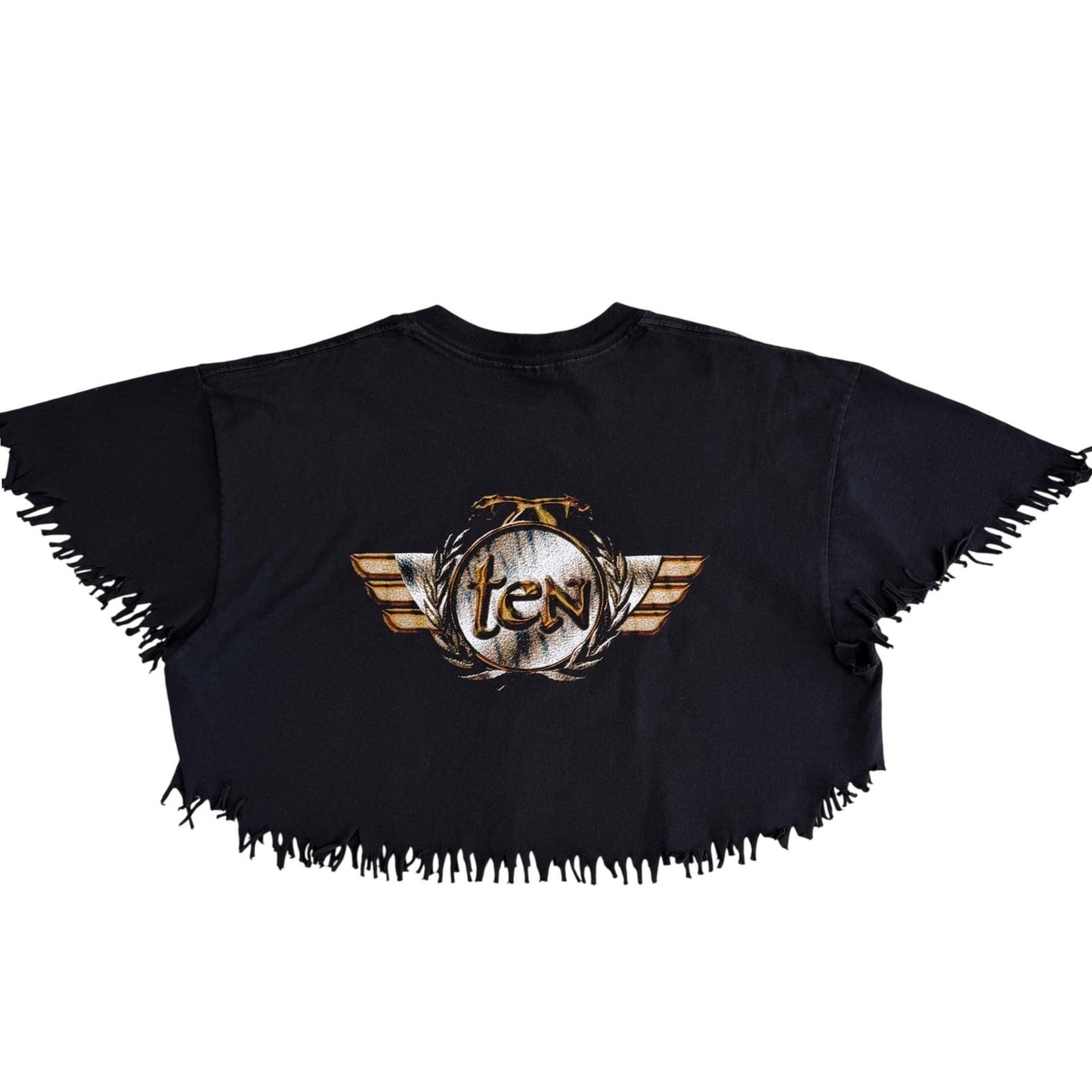 Vintage Upcycled Ten Horse Graphic CropTop Y2K Grunge Festival Celestial  XL